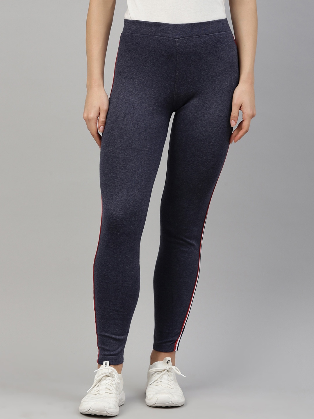 

GOLDSTROMS Women Mid-Rise Cotton Sports Track Pant, Navy blue