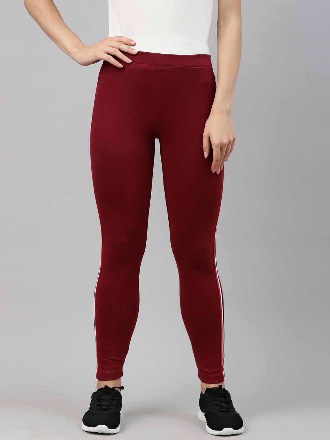 

GOLDSTROMS Women Regular Fit Mid-Rise Cotton Track Pants, Maroon