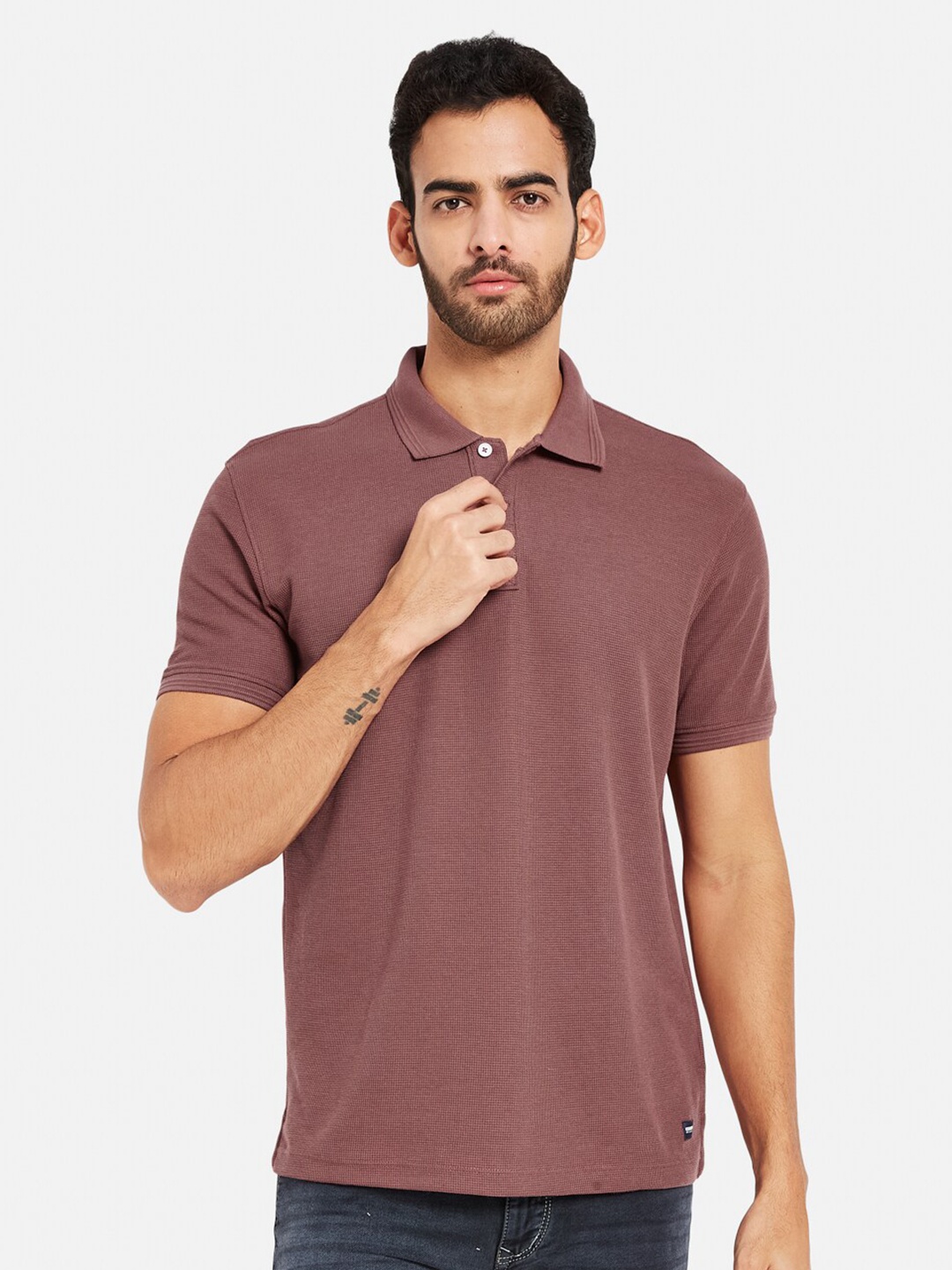 

Octave Polo Collar Cotton T-shirt, Coral