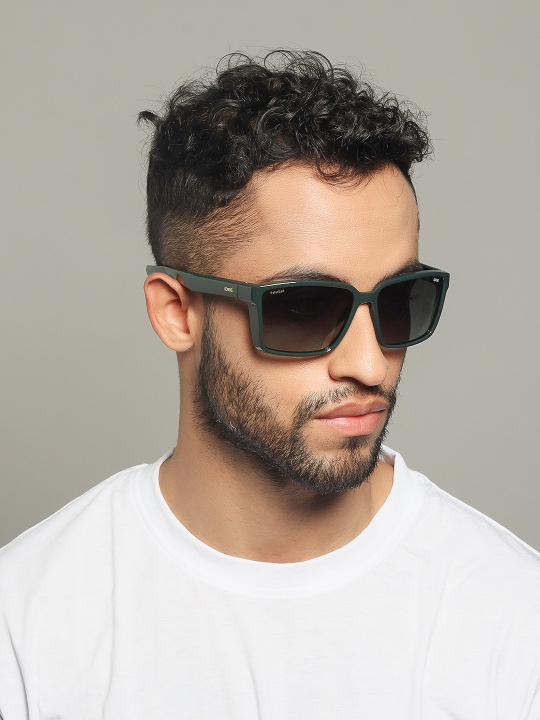 

IDEE Men Square Sunglasses with UV Protected Lens IDS2915C6PSG, Green