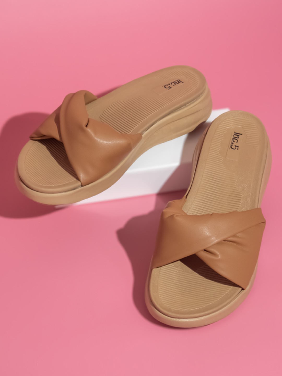 

Inc 5 Open Toe Comfort Heels, Beige
