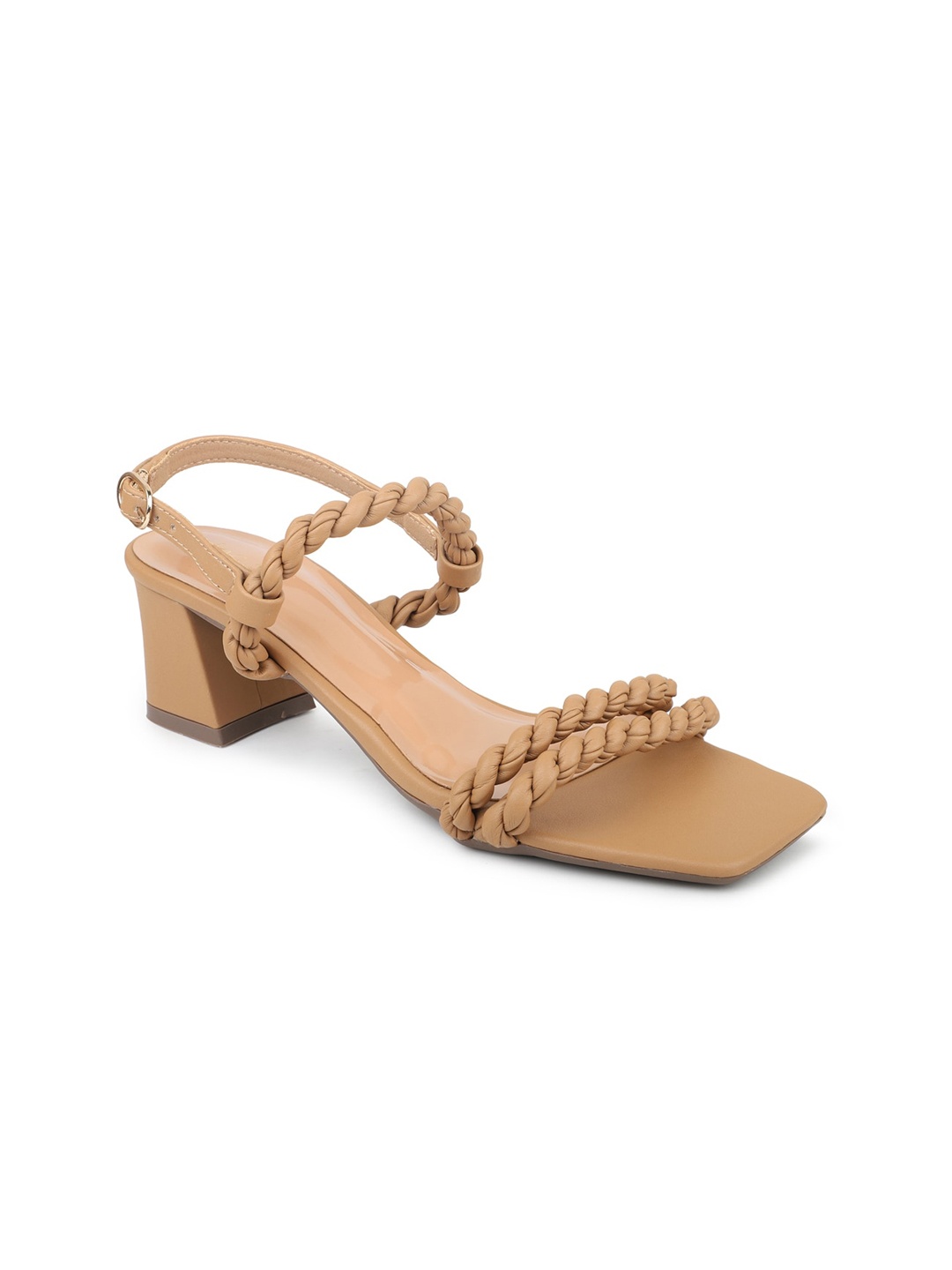 

Inc 5 Braided Square Toe Block Heels, Beige