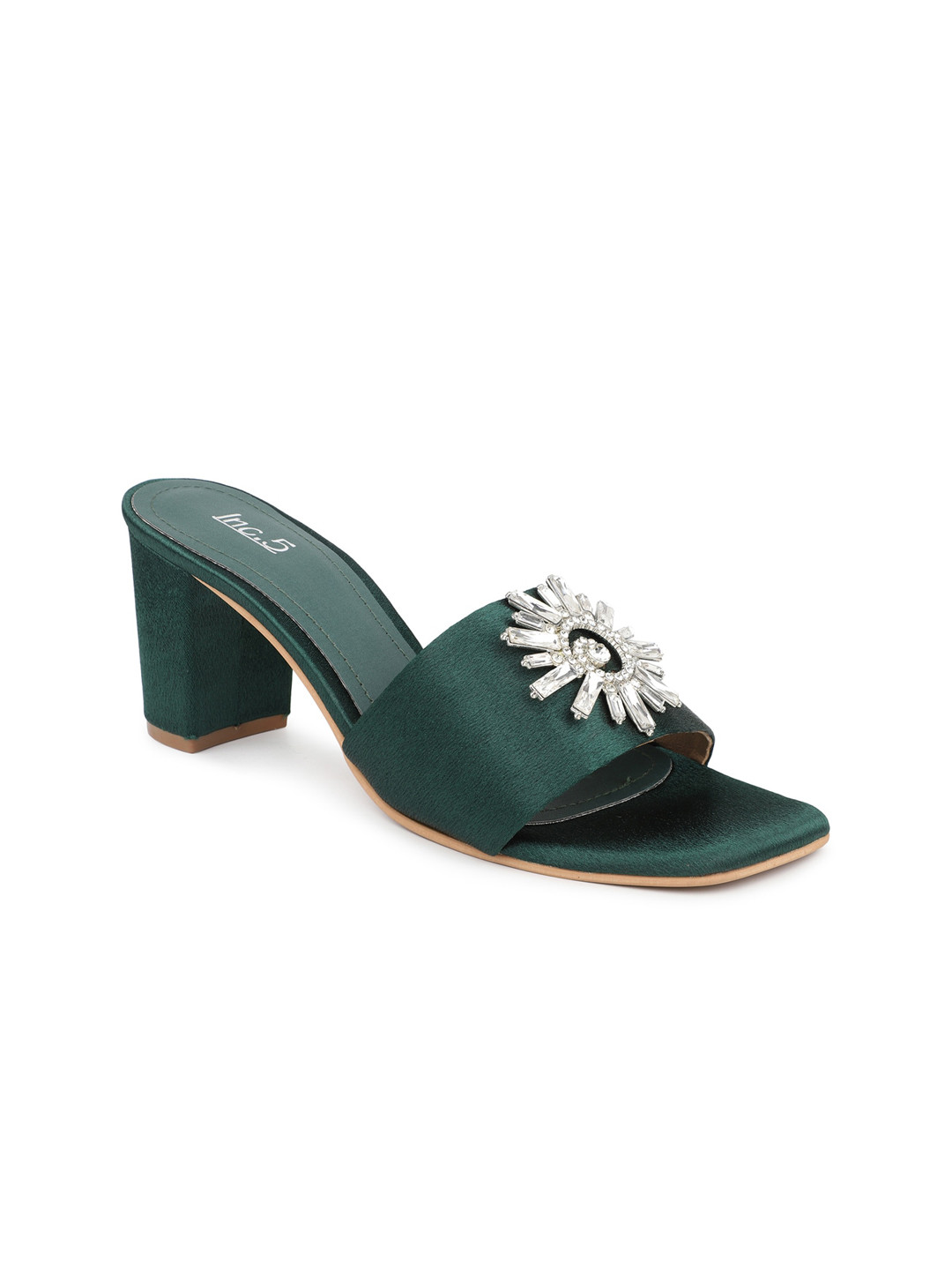 

Inc 5 Embellished Block Heels, Green