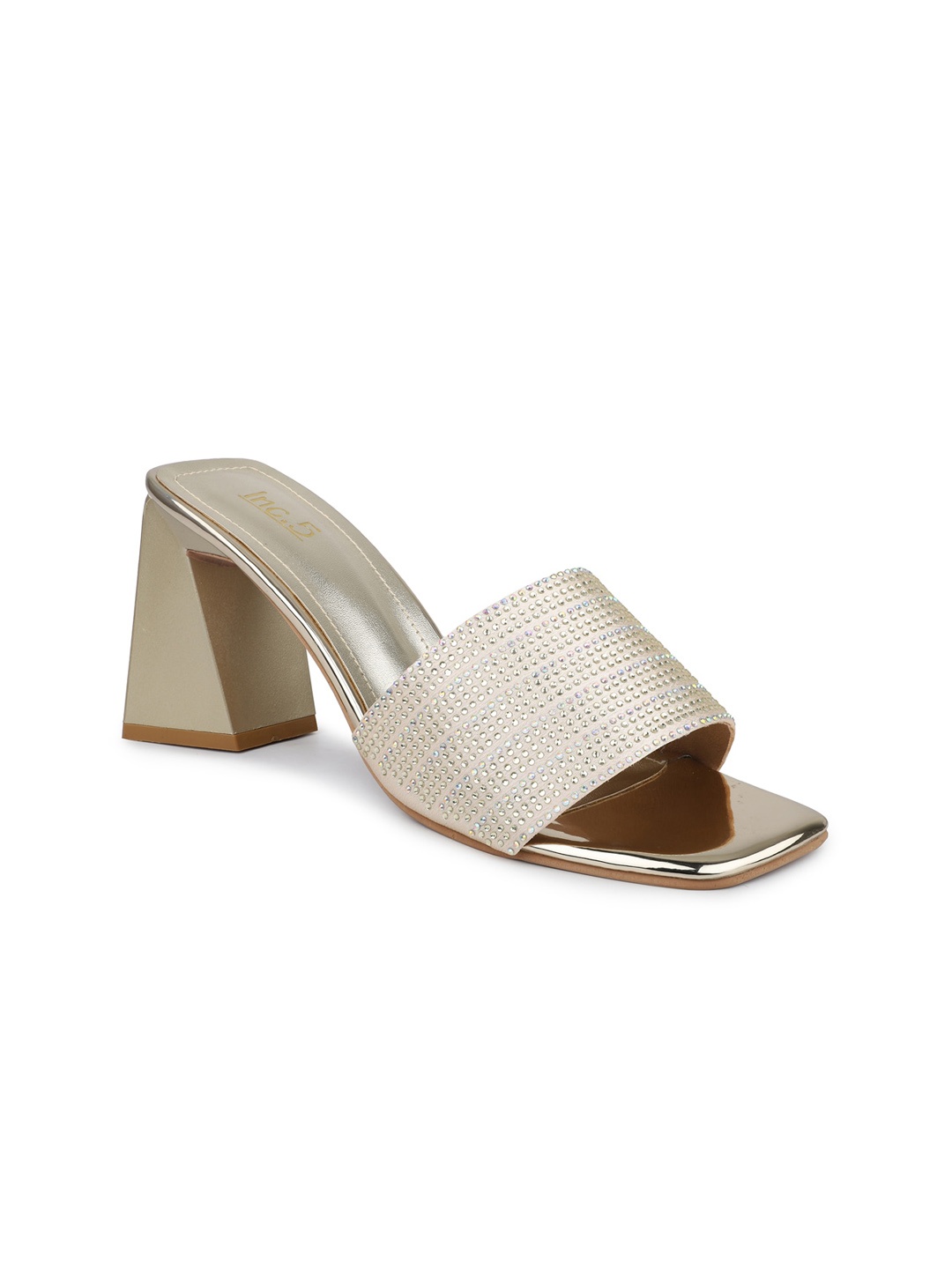 

Inc 5 Embellished Party Block Heels, Gold
