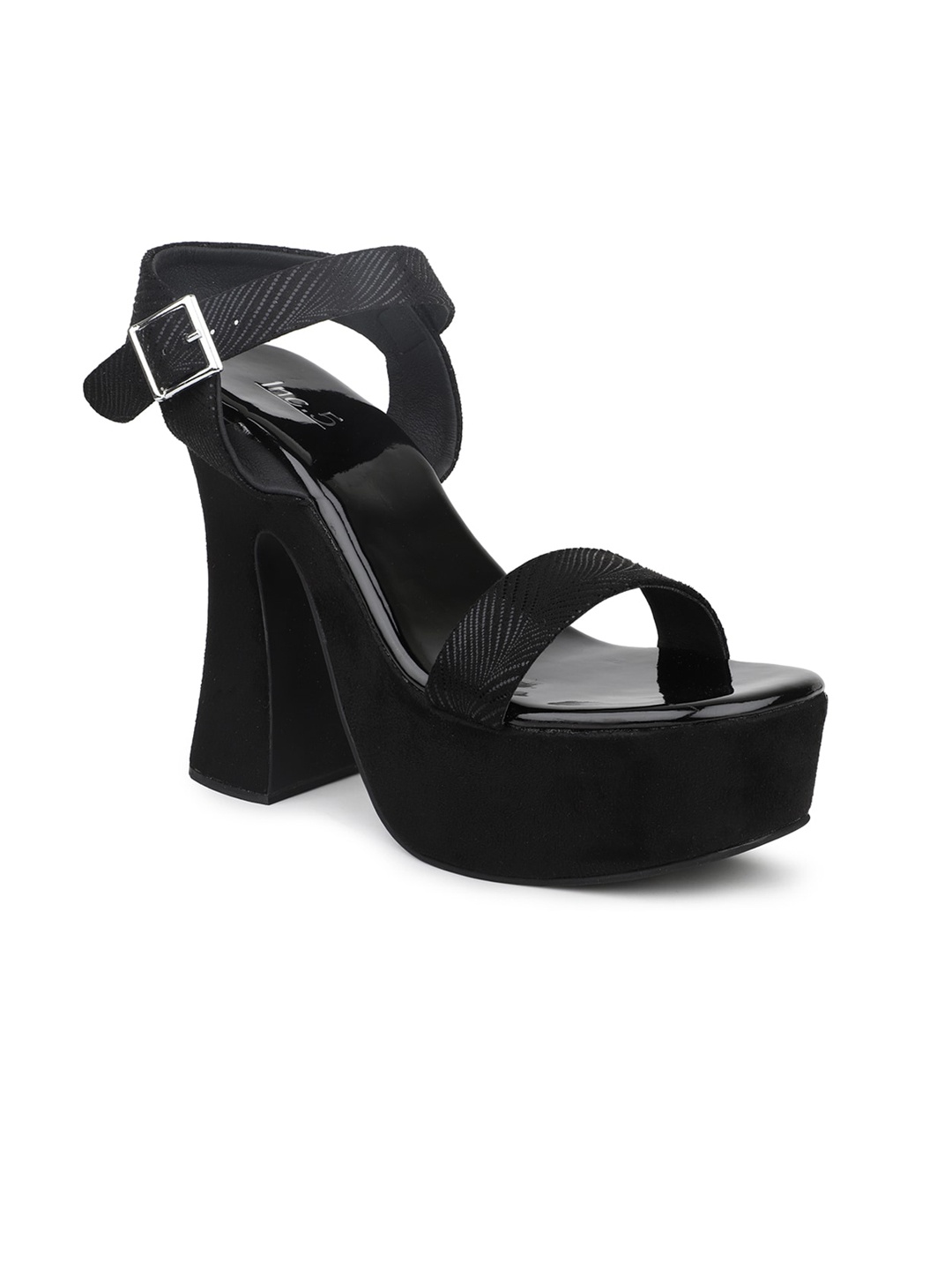 Inc 5 Textured Block Heels With Ankle Loop, Black
