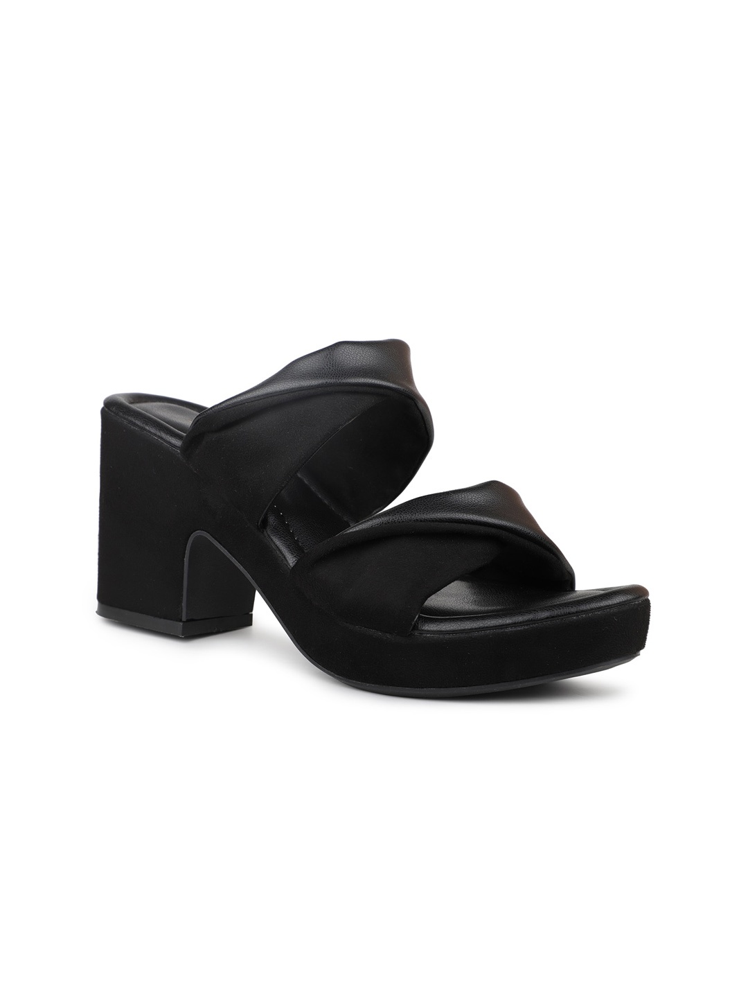 Inc 5 Open Toe Block Heels, Black
