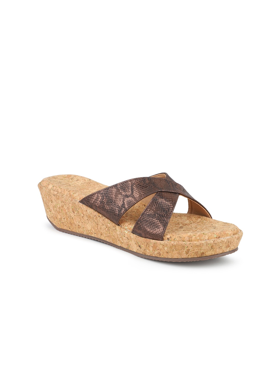 Inc 5 Textured Open-Toe Wedge Heels, Brown