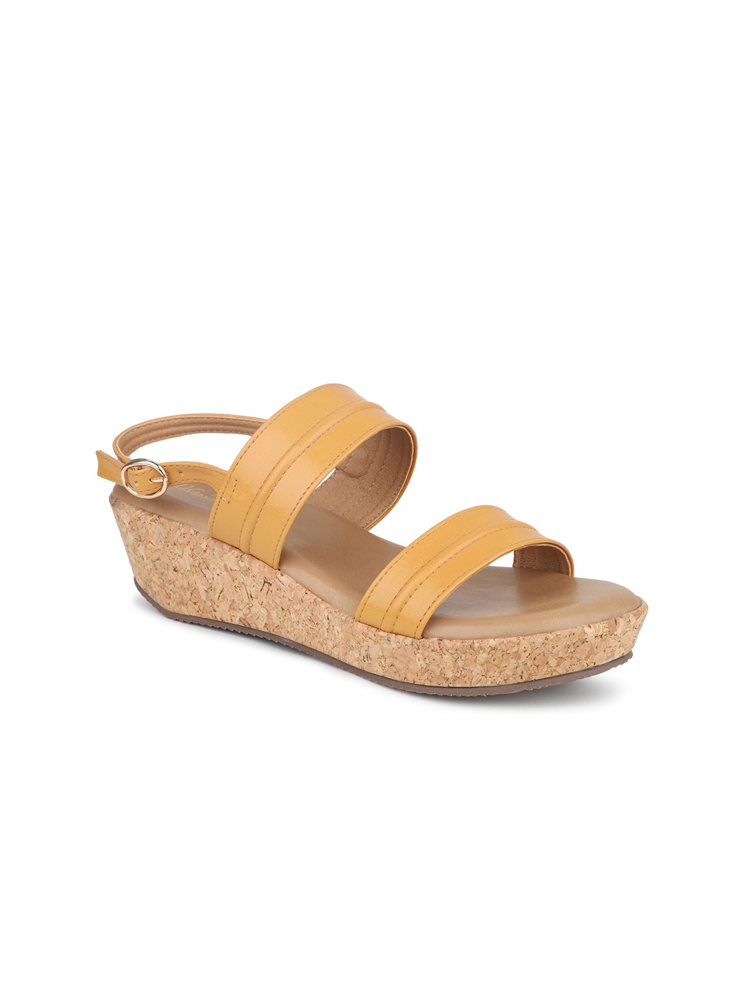 

Inc 5 Double Straps Wedge Heels, Mustard