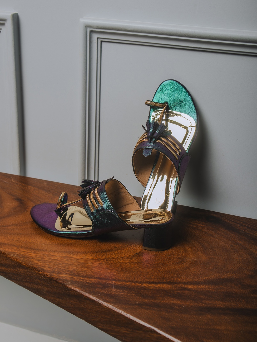 

Inc 5 Embellished One Toe Block Heels, Green