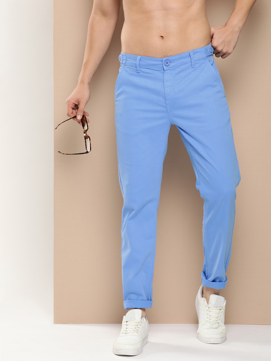 

HERE&NOW Men Tapered Fit Chinos, Blue