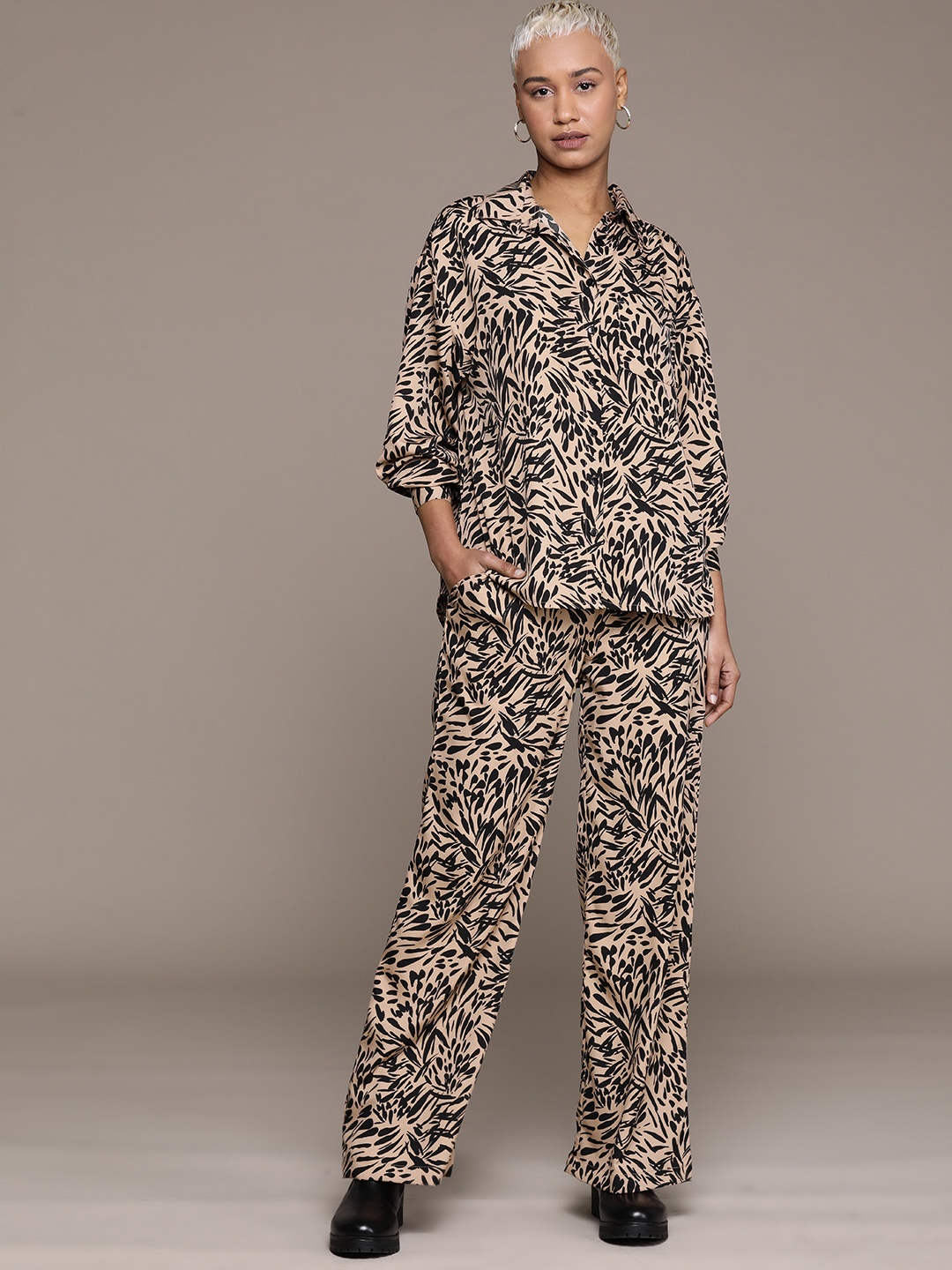 

The Roadster Lifestyle Co. Women Printed Co-Ords, Black