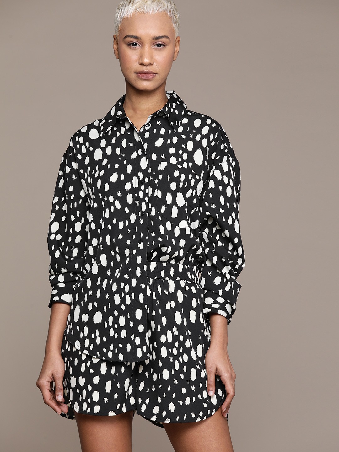

The Roadster Lifestyle Co. Women Printed Co-Ords, Black