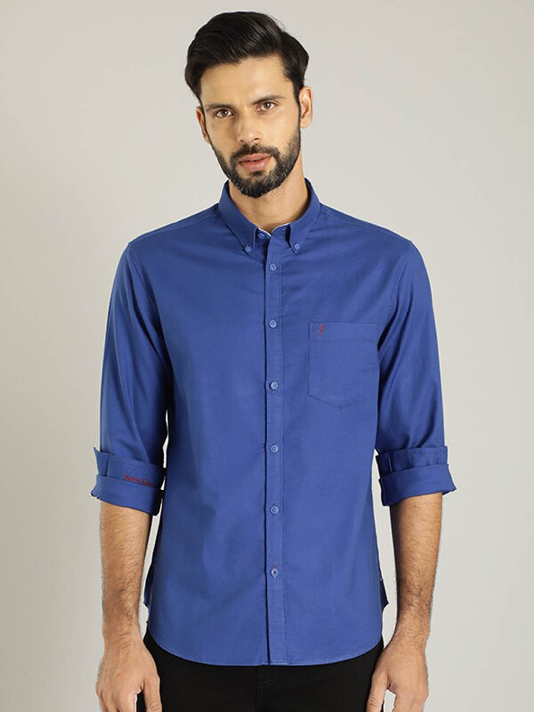 Indian Terrain Classic Cotton Casual Shirt, Blue