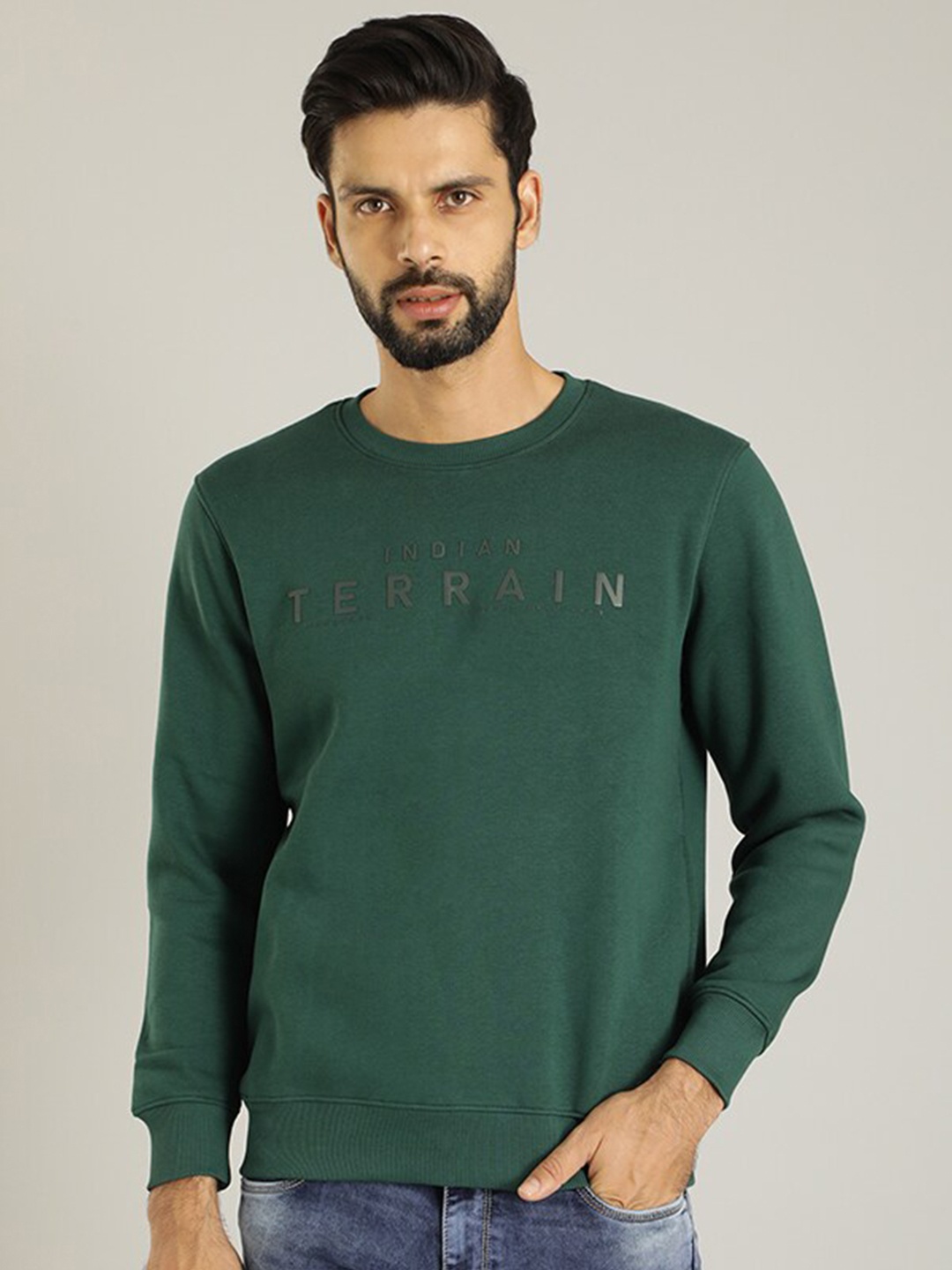 

Indian Terrain Typography Pullover Sweatshirt, Green