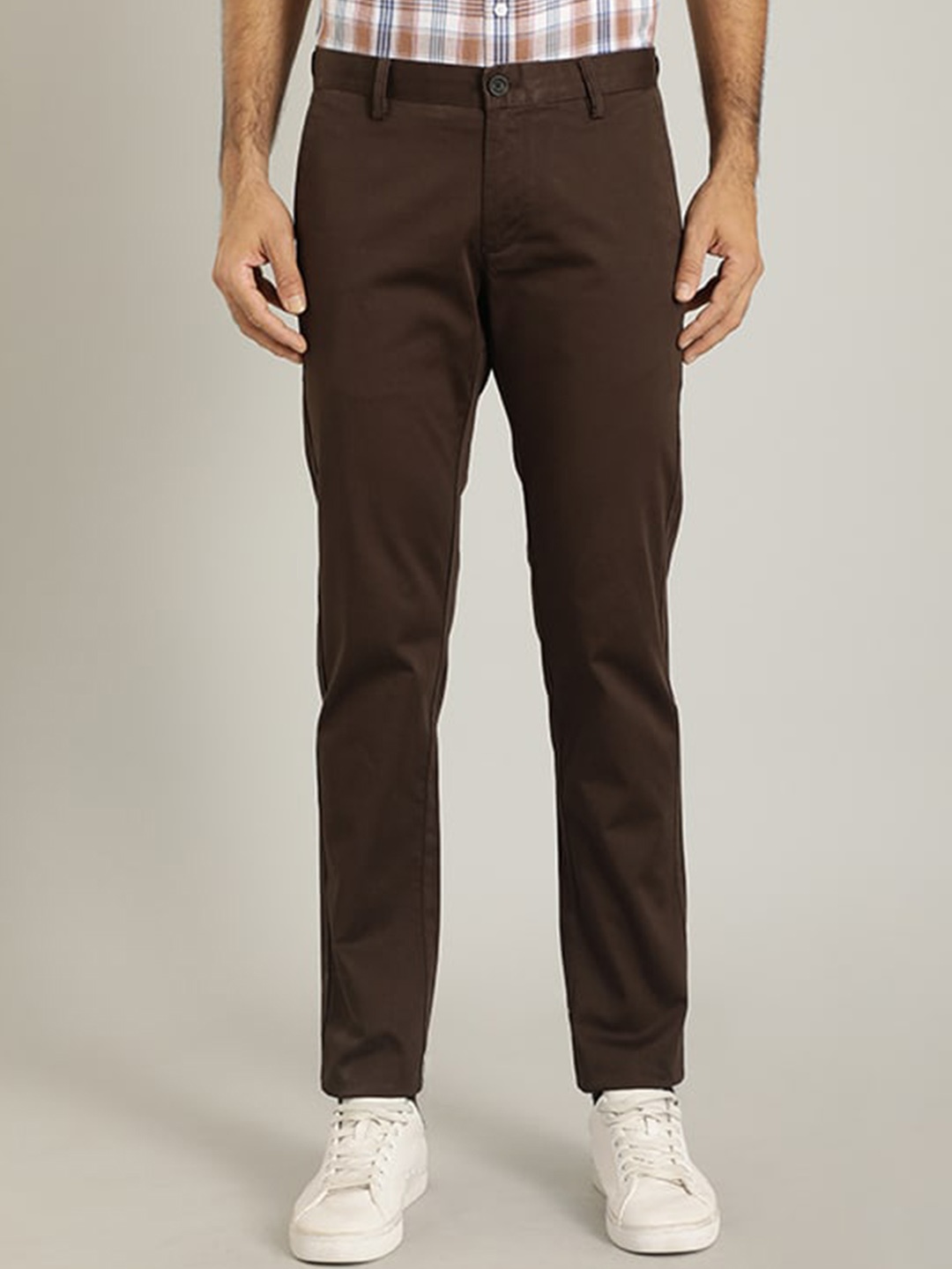 

Indian Terrain Men Brooklyn Mid-Rise Slim Fit Chinos, Brown
