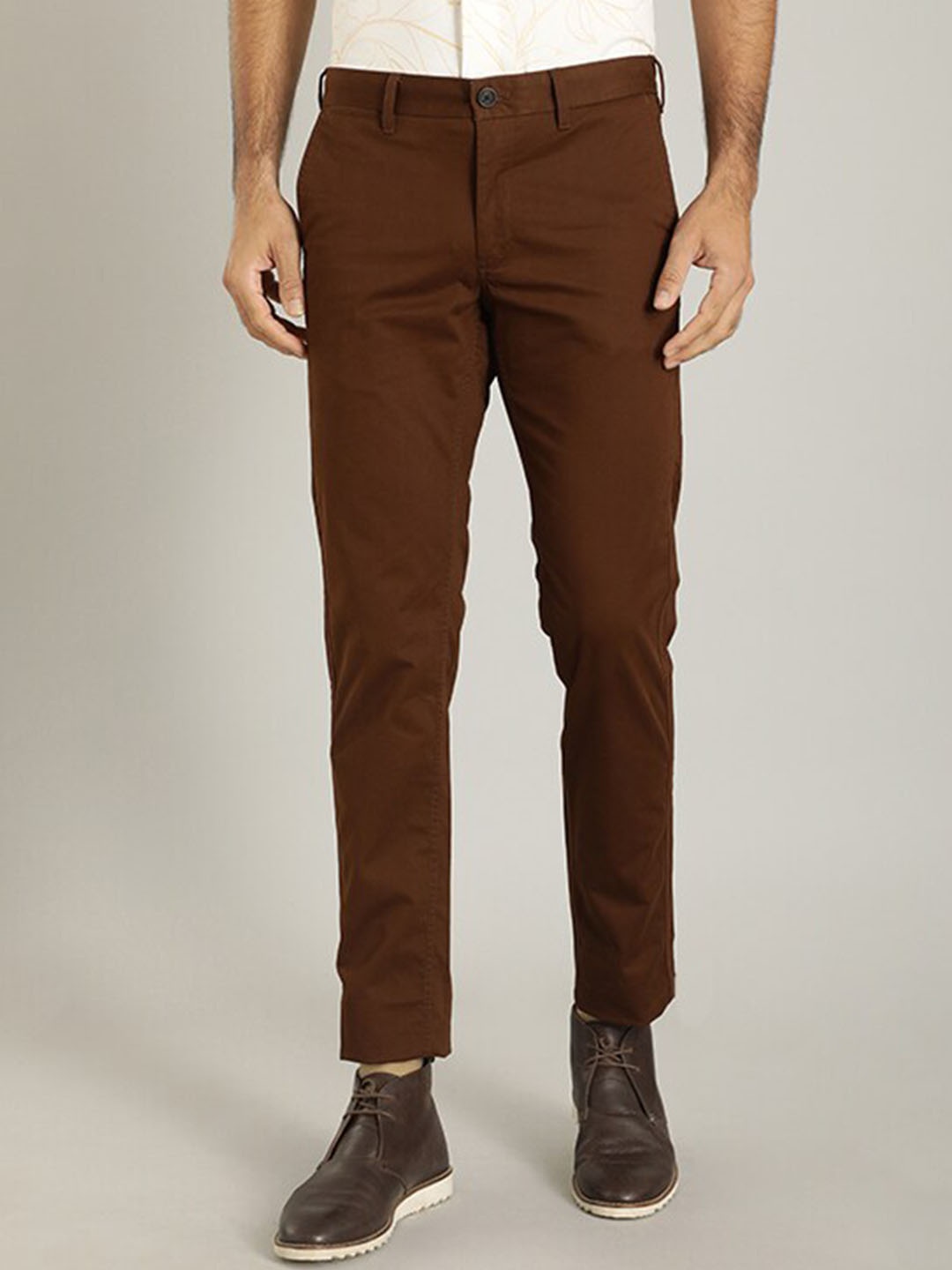 

Indian Terrain Men Brooklyn Mid-Rise Slim Fit Chinos, Brown