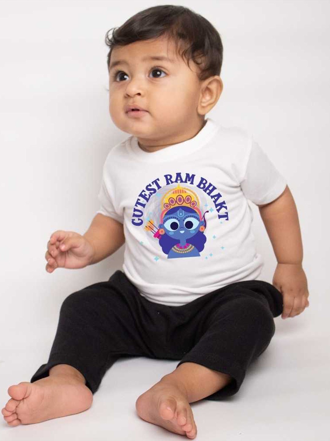 

KNITROOT Kids Graphic Printed Round Neck Casual T-shirt, White