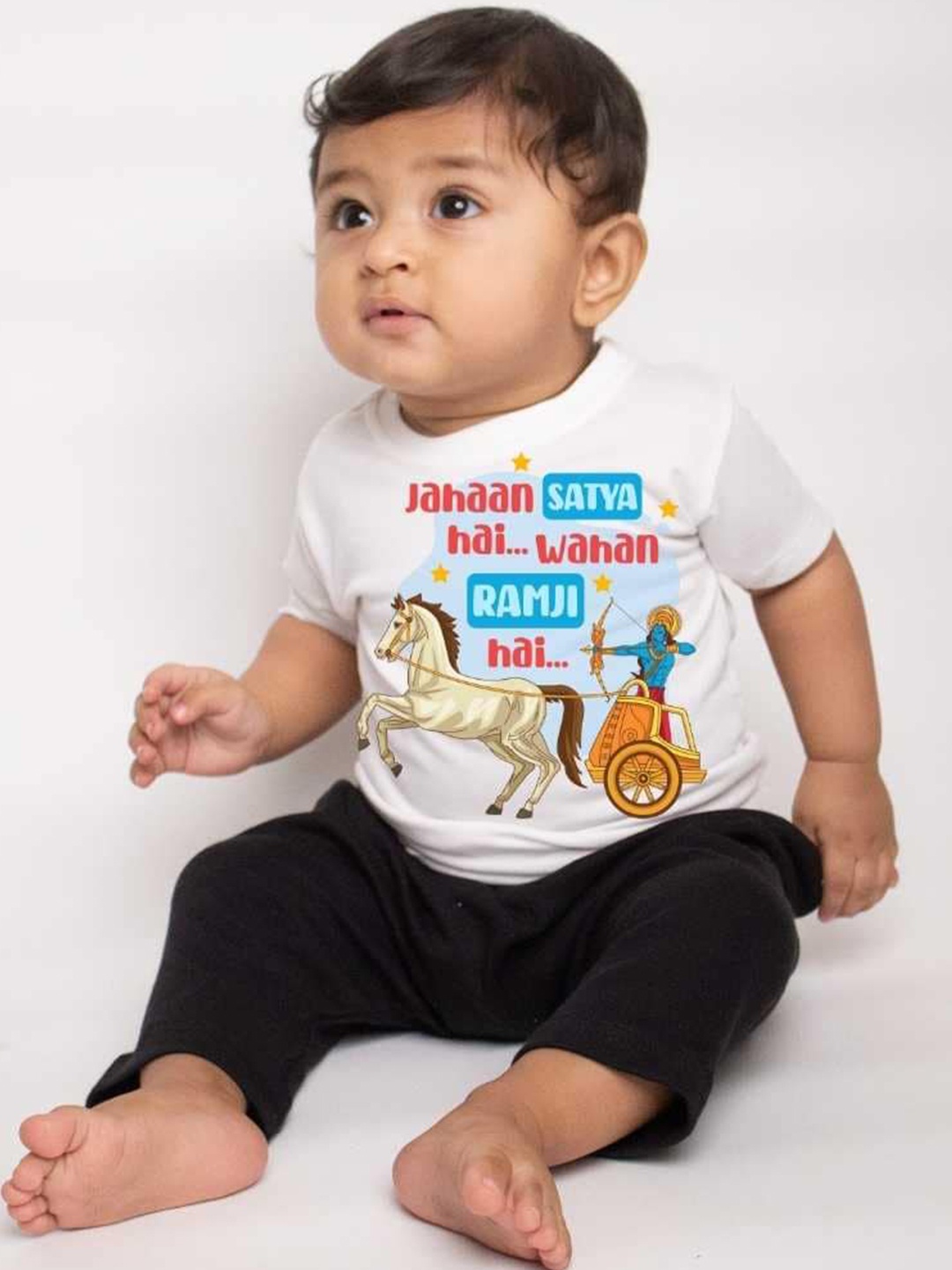 

KNITROOT Kids Graphic Printed Cotton T-shirt, White