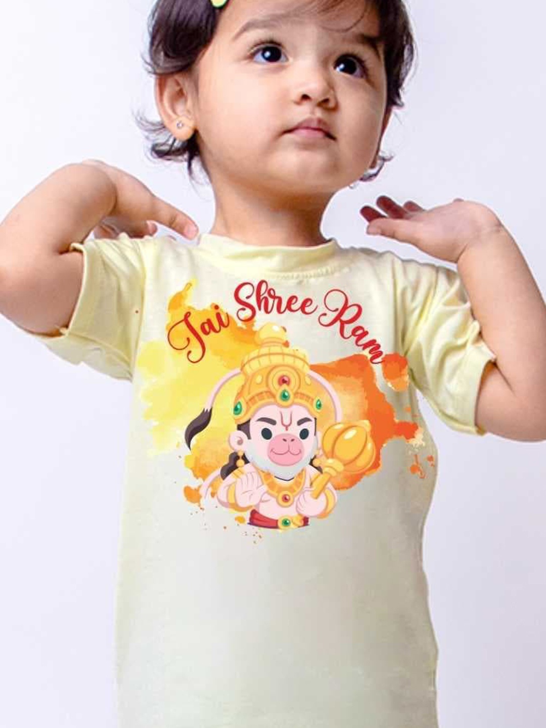 

KNITROOT Infants Graphic Printed Round Neck Short Sleeves T-shirt, Yellow