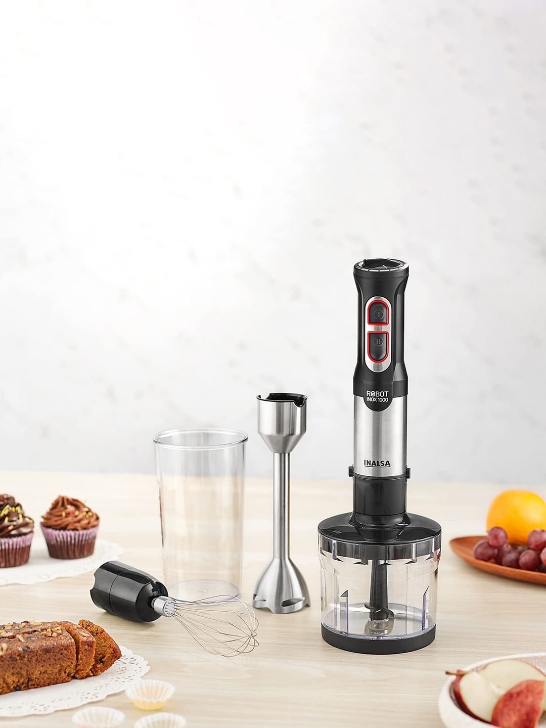

Inalsa Black Hand Blender Robot Inox 1000