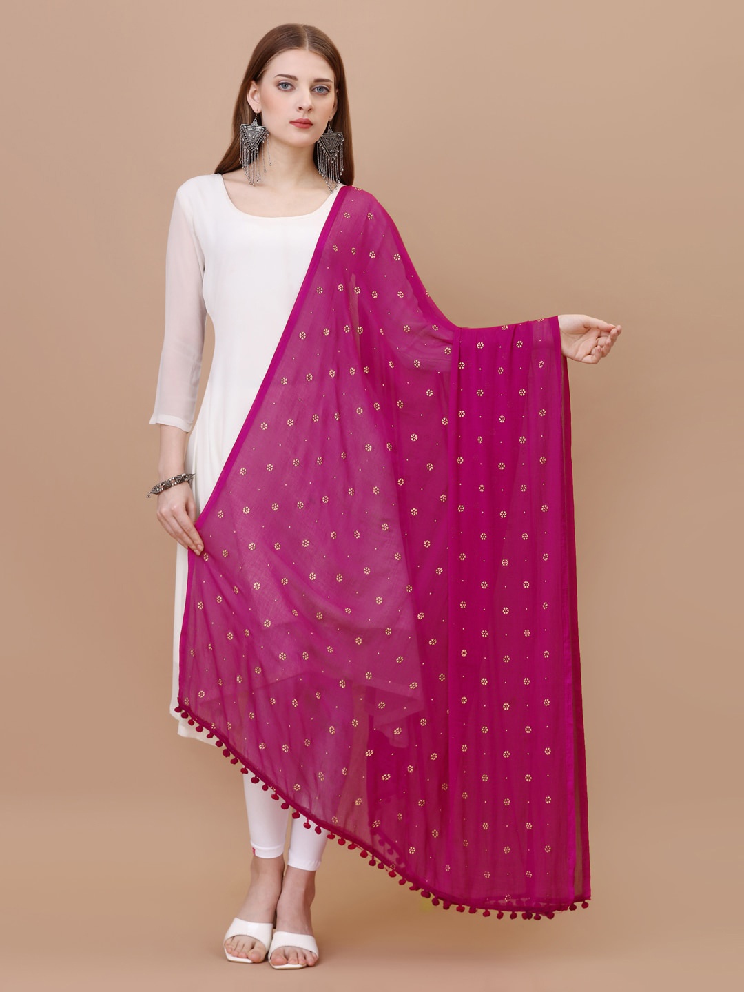 

Nimidiya Floral Printed Dupatta, Purple