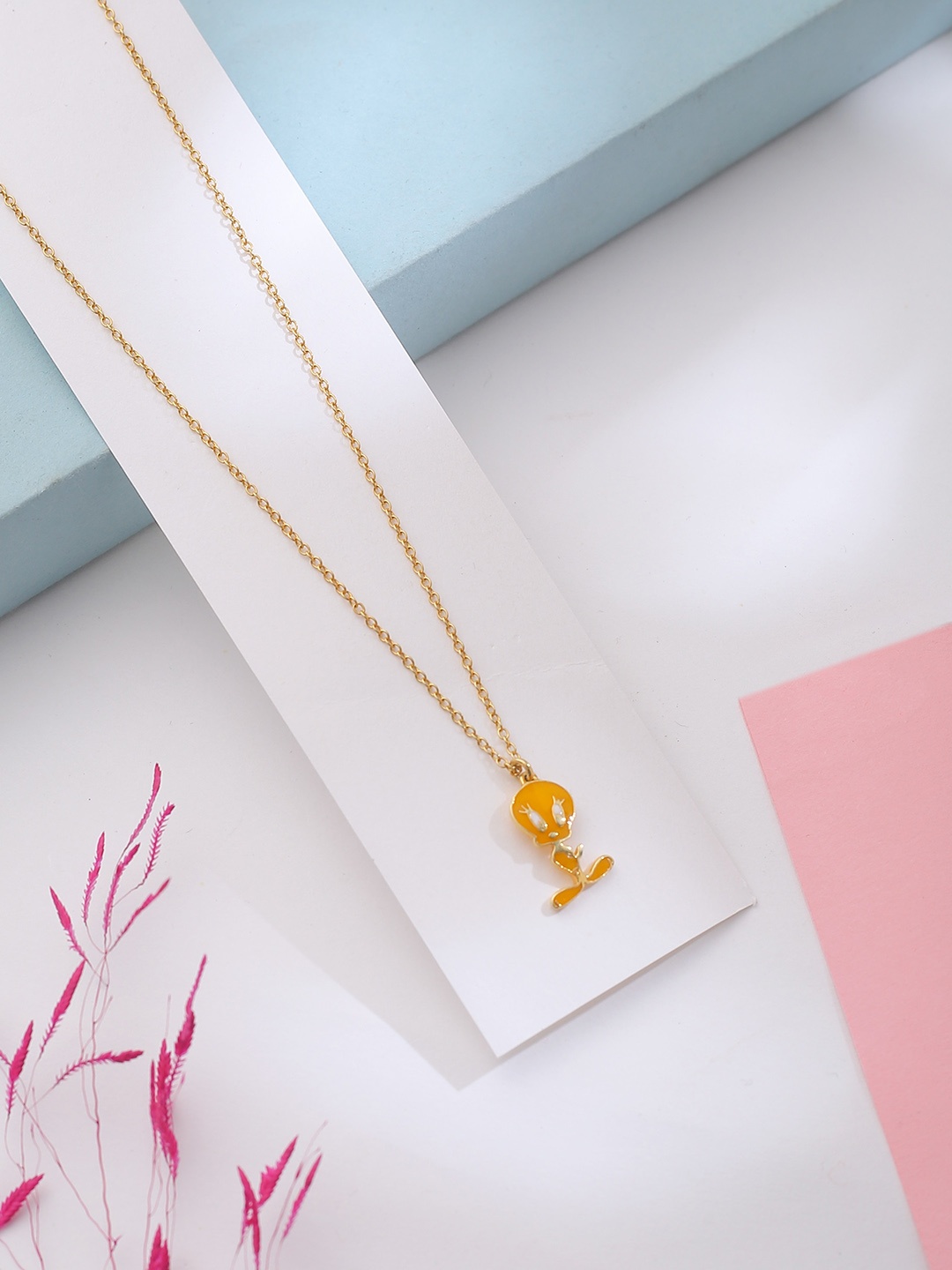 

Kicky And Perky Gold-Plated 92.5 Sterling Silver Tweety Pendant With Chain
