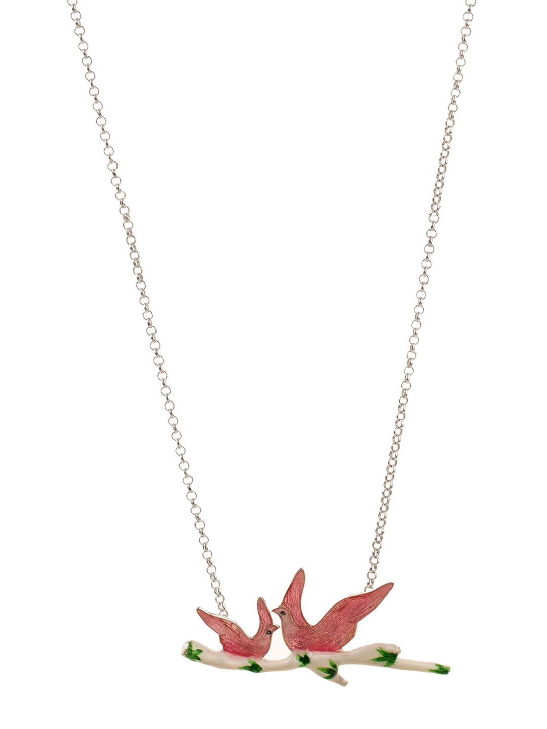 

Kicky And Perky 925 Sterling Silver Enamel Bird Pendant With Chain