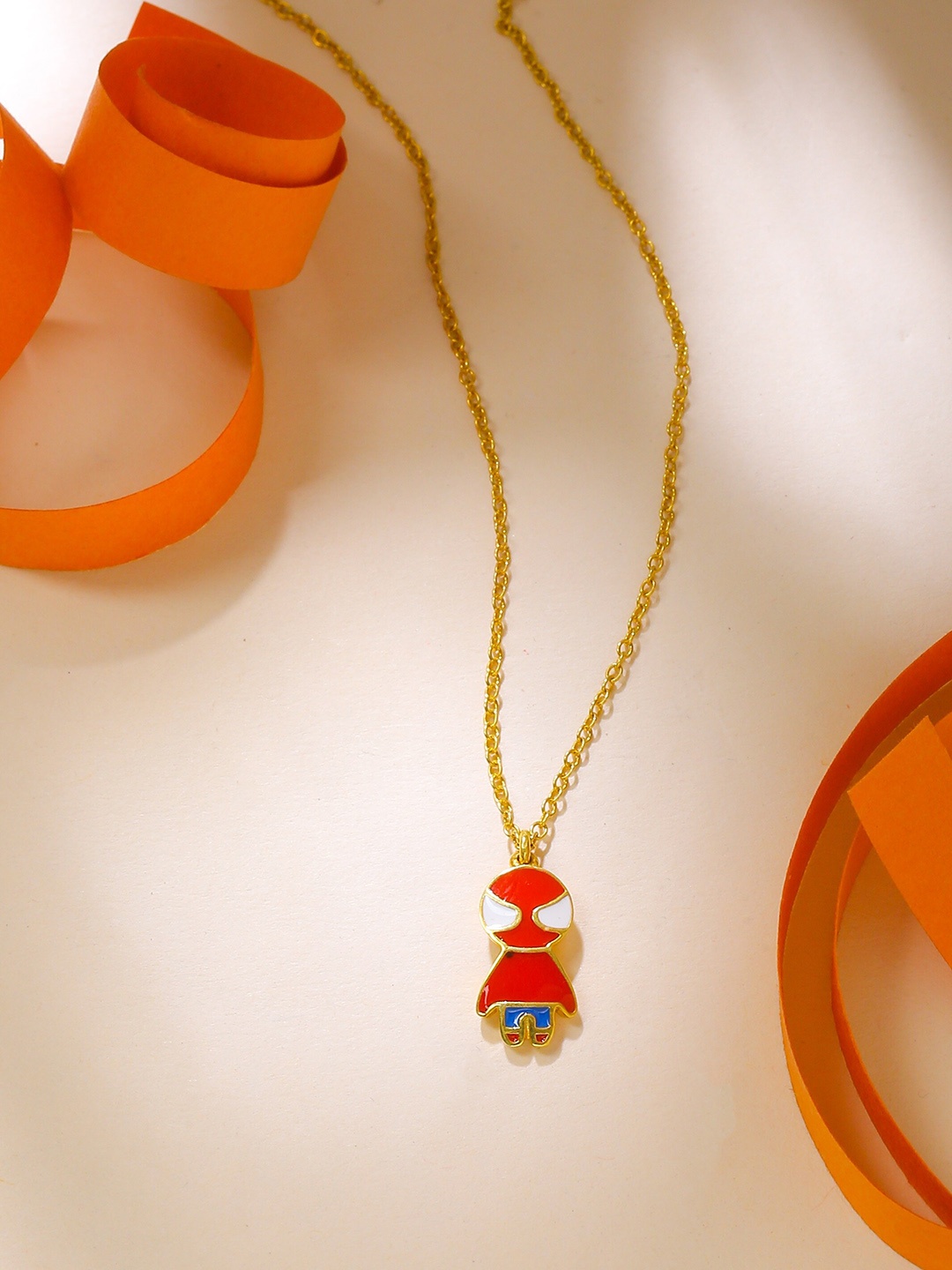 

Kicky And Perky Kids Gold-Plated Spiderman Pendant With Chain