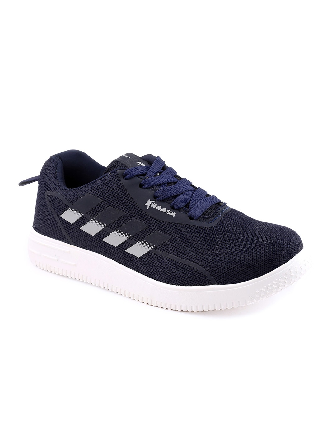 

KRAASA Men Textured Lace-Up Sneakers, Navy blue