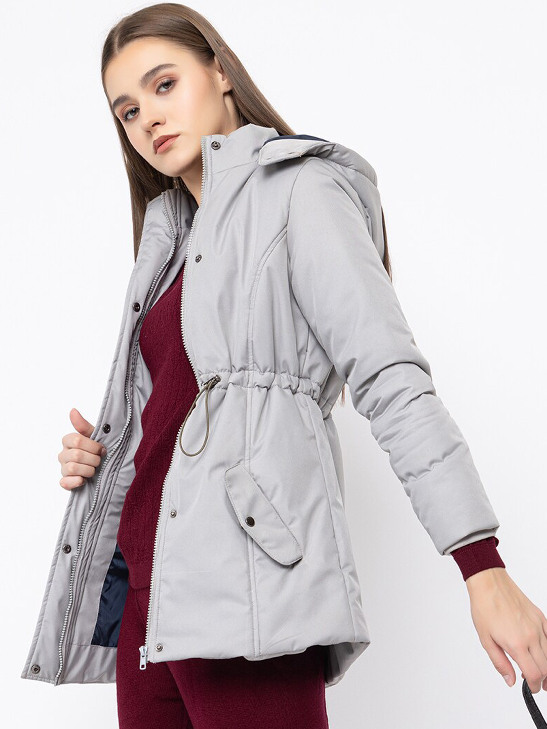 

ARMISTO Insulator Antimicrobial Outdoor Parka Jacket with Detachable Hood, Grey