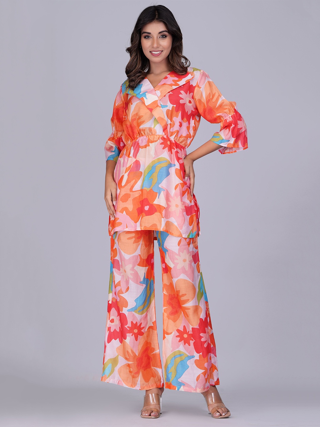

Shikhaa Style Floral Printed Pure Cotton Shirt & Trousers, Pink