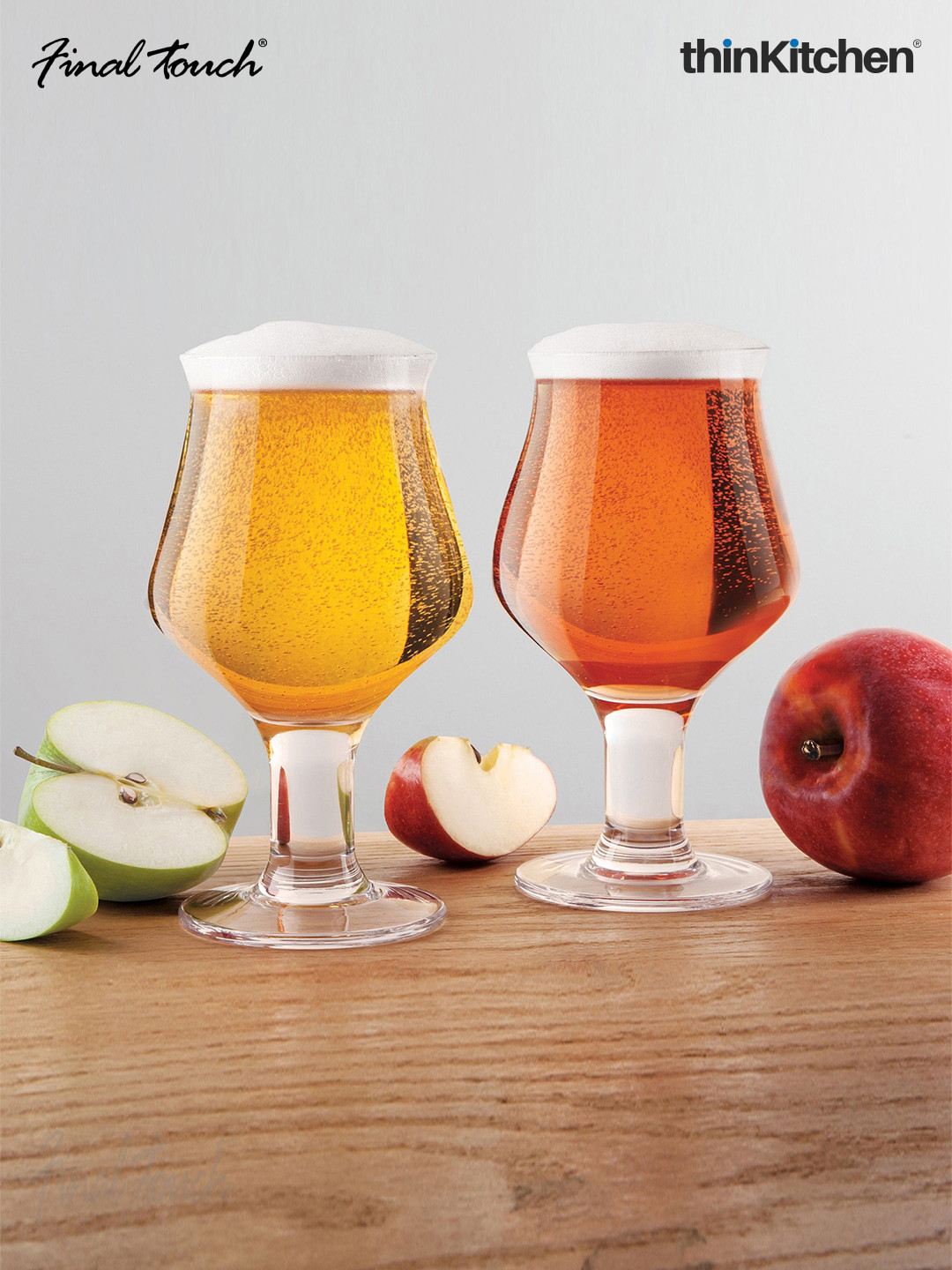 

Final Touch 2 Pcs Transparent Hard Cider Wine Glasses - 475 ML Each