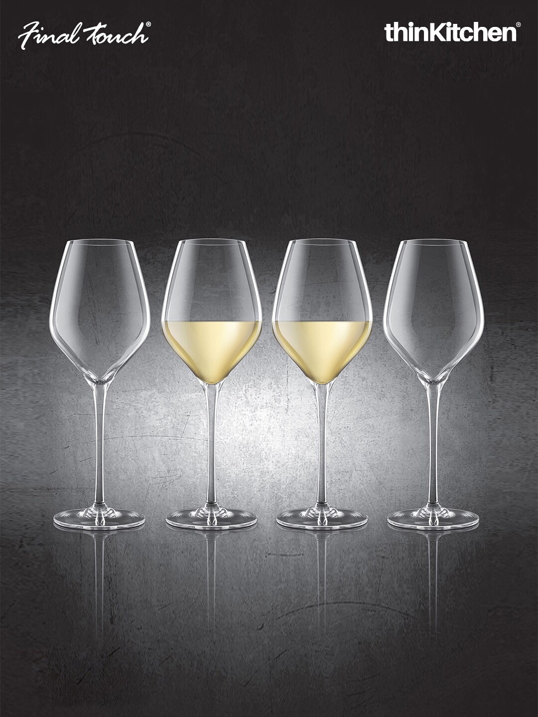 

Final Touch Transparent 4 Pieces Glass Wine Glasses