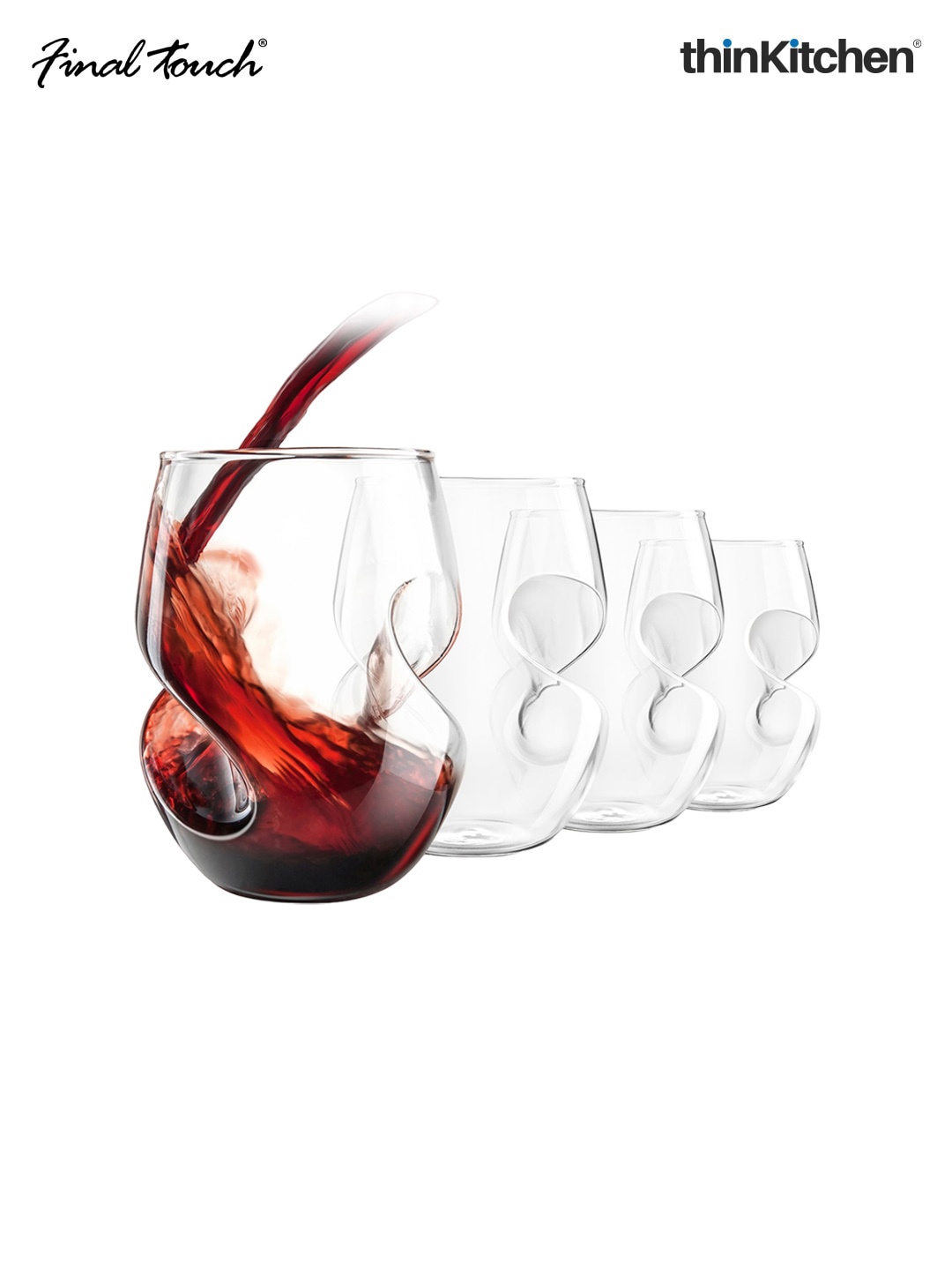 

Final Touch Conundrum Transparent 4 Pieces Wine Glasses