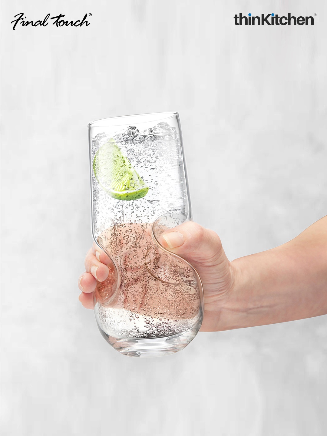 Final Touch Transparent 2-Pieces Bubbly Beverage Glass 500 ml