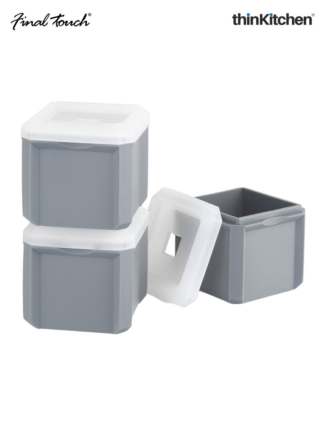 

Final Touch Grey & White 3-Pieces Cube Ice Moulds