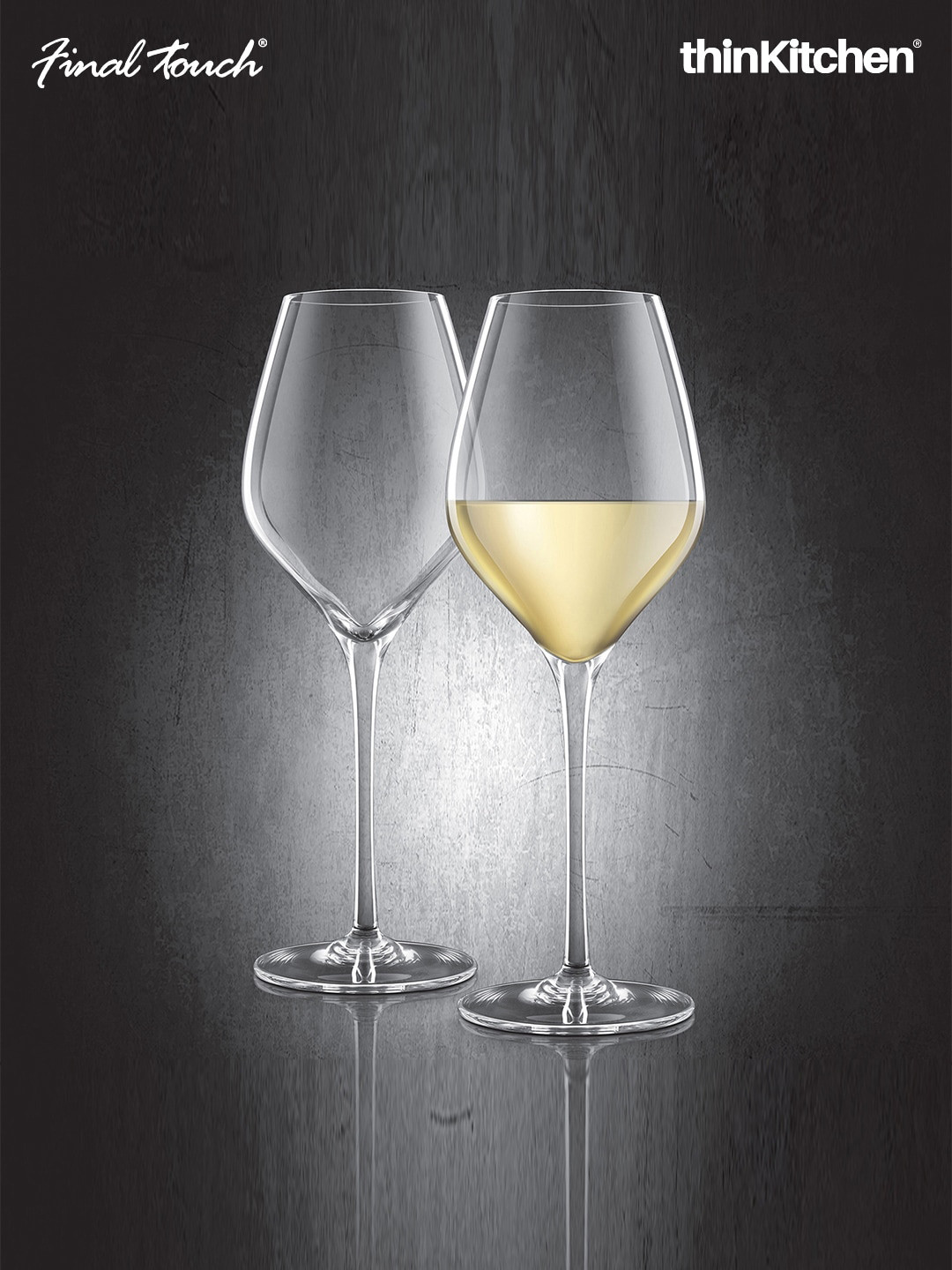 

Final Touch 2-Pcs Transparent Lead-Free Crystal Wine Glasses - 440 ML Each