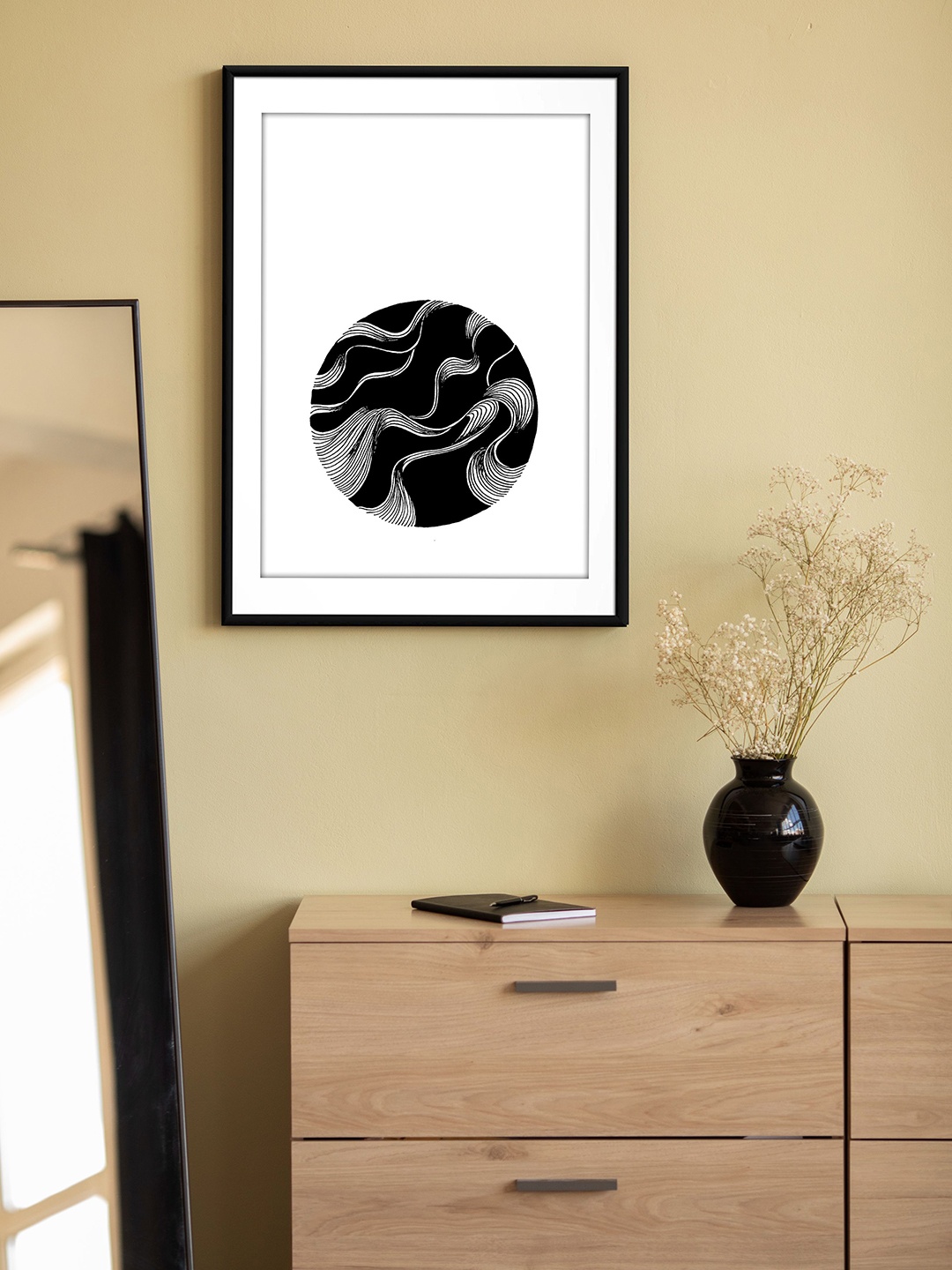 

Sasimo Black & White Swirls Of Life Printed Framed Wall Art