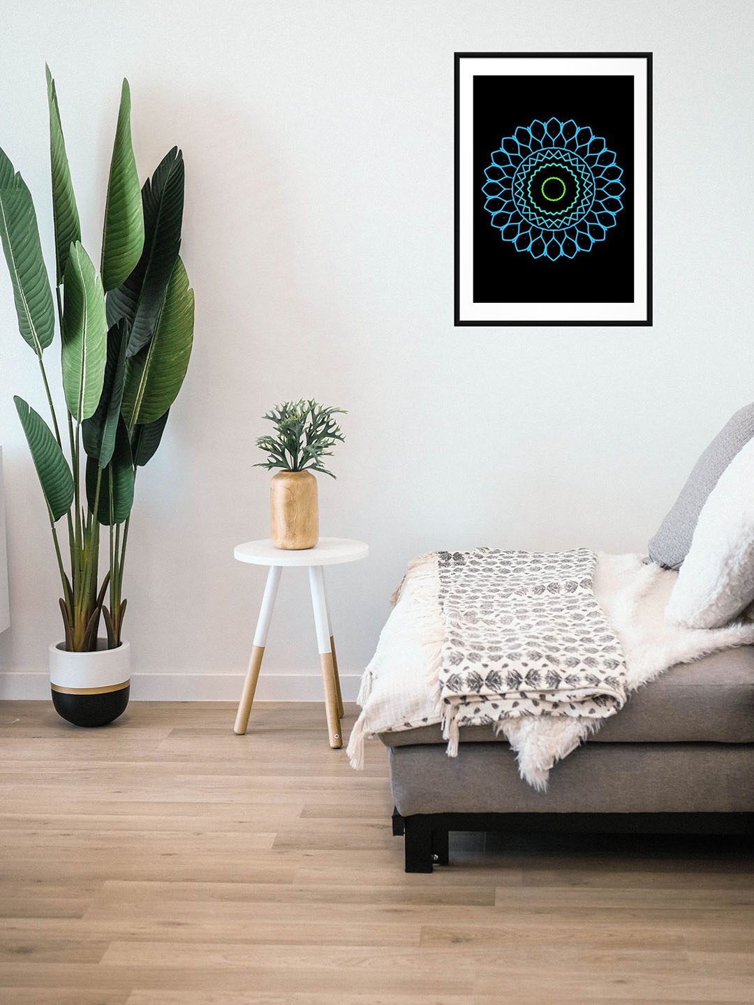 

Sasimo Black & Blue Printed Framed Wall Art