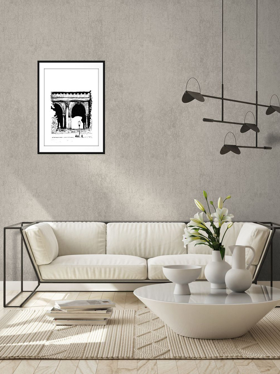 

Sasimo Black & White Europe Printed Framed Wall Art