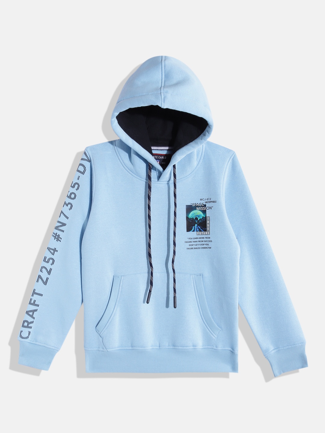 

Monte Carlo Boys Printed Detail Hooded Sweatshirt, Blue