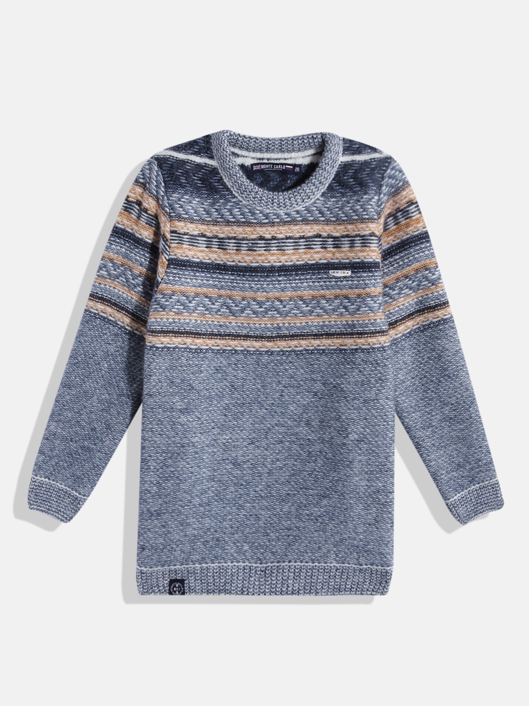 

Monte Carlo Boys Self-Striped Pullover, Navy blue