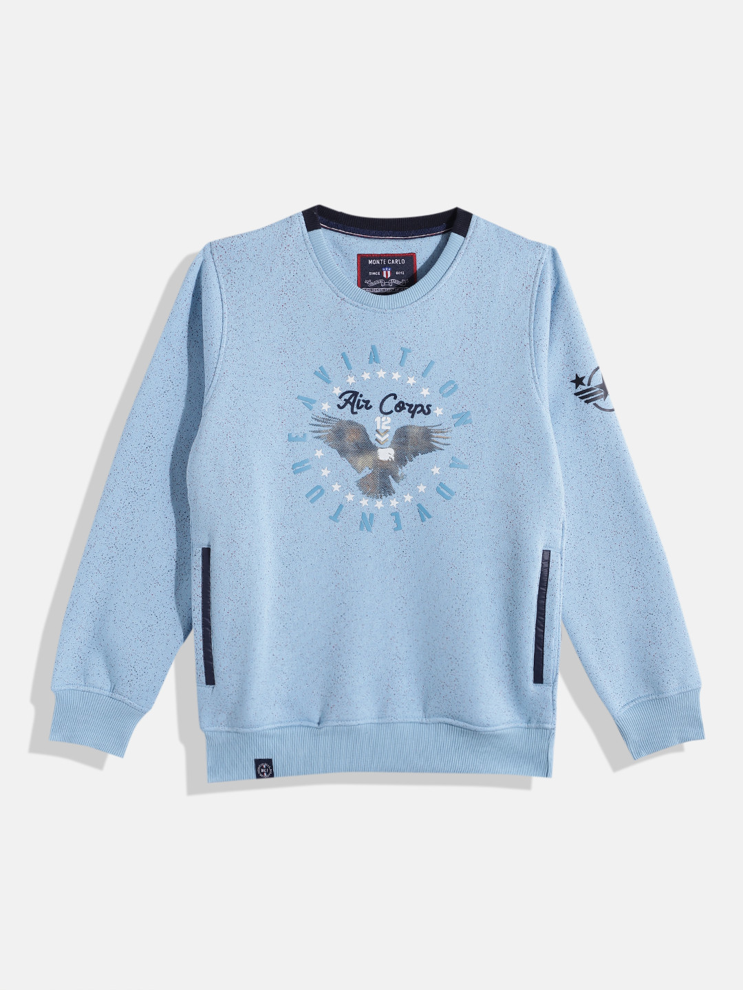 

Monte Carlo Boys Pure Cotton Graphic Printed Sweatshirt, Blue