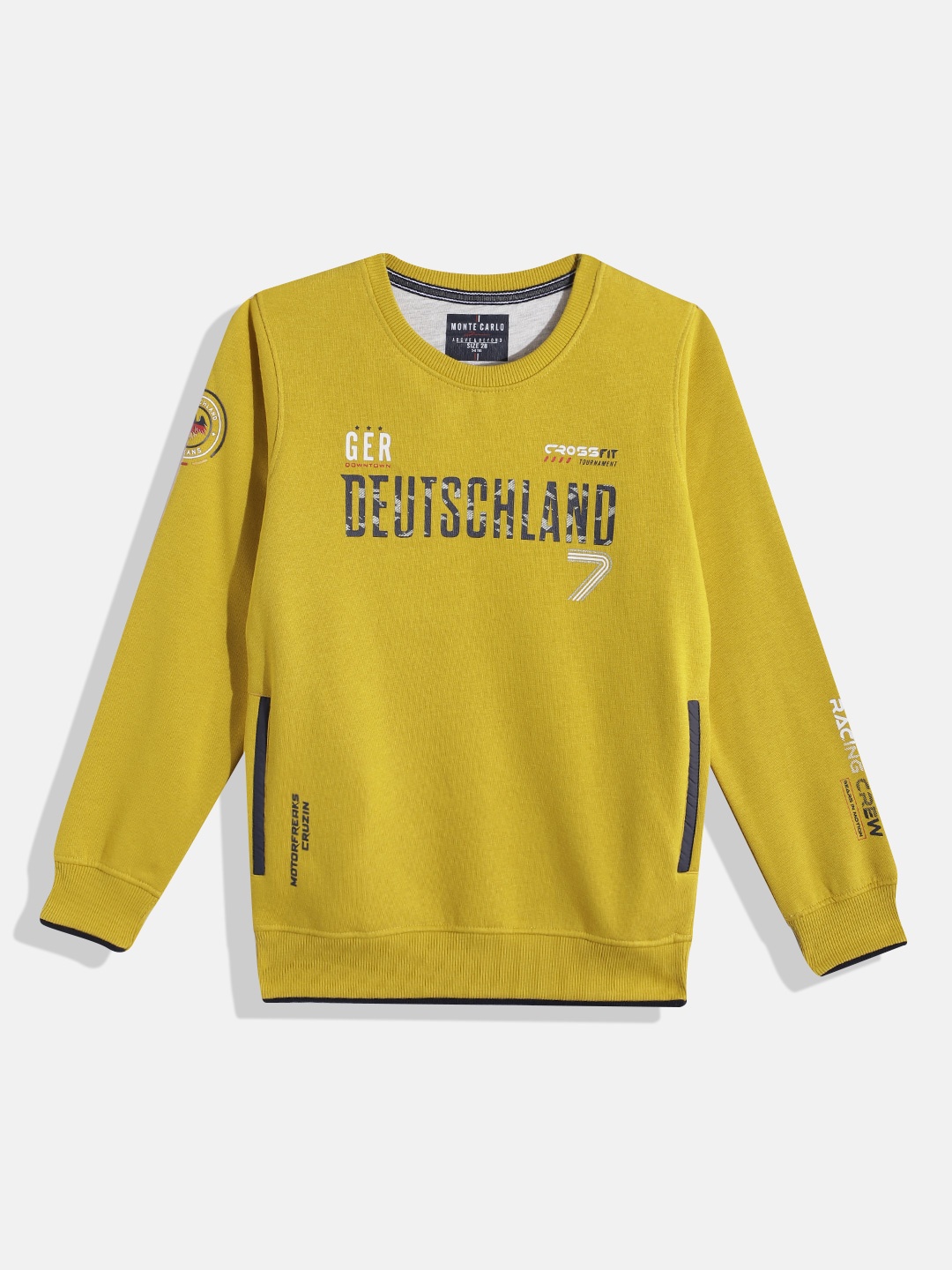 

Monte Carlo Boys Pure Cotton Typography Printed Sweatshirt, Mustard