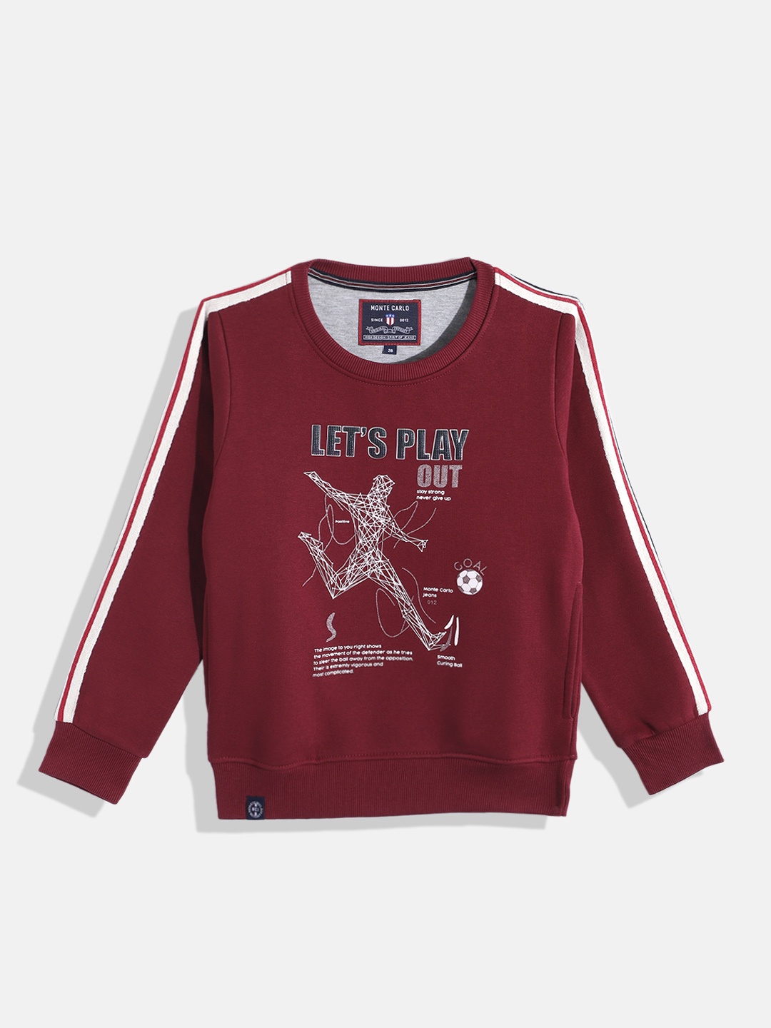 

Monte Carlo Boys Pure Cotton Graphic Printed Sweatshirt, Maroon