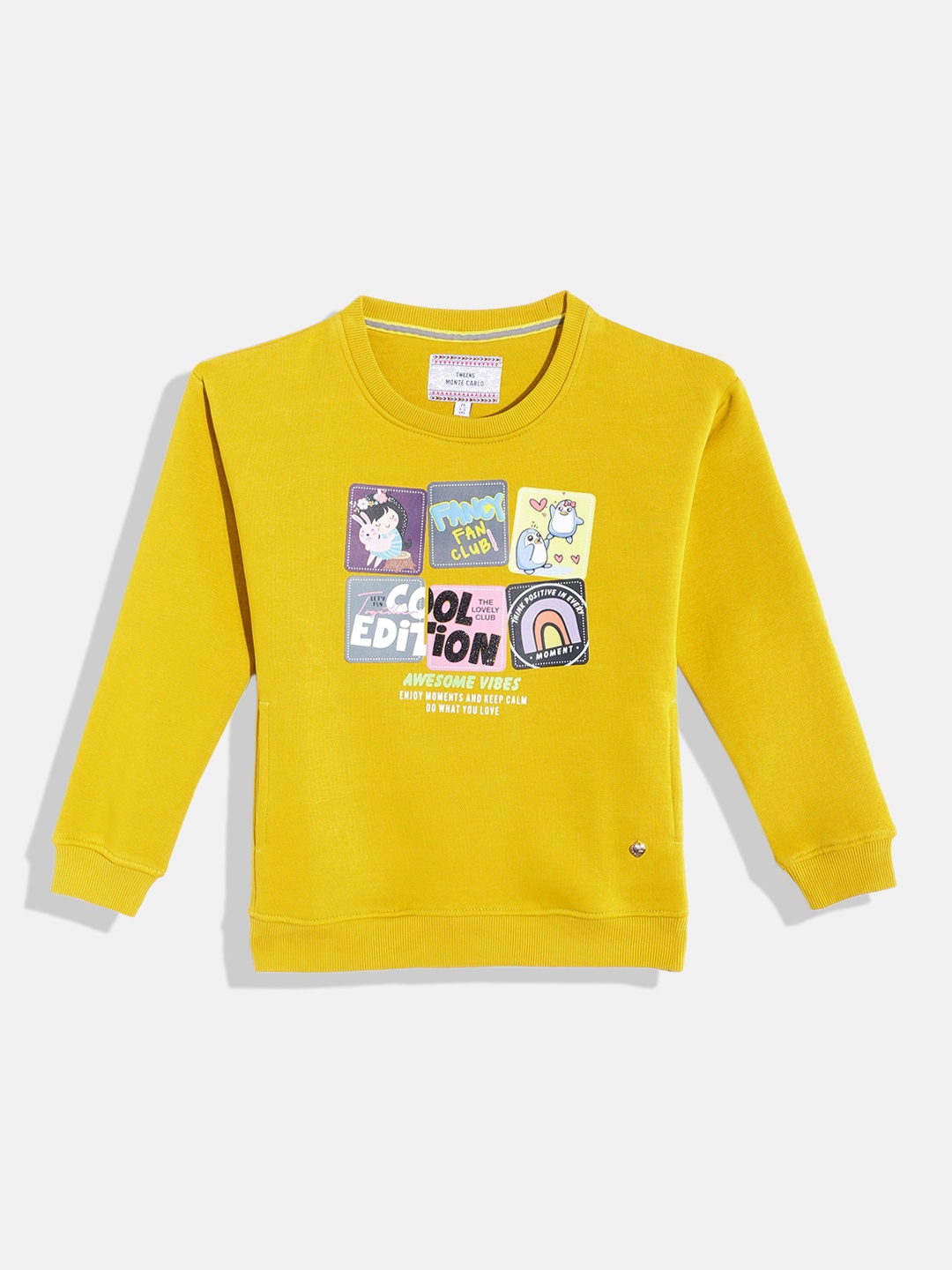

Monte Carlo Girls Printed Sweatshirt, Mustard