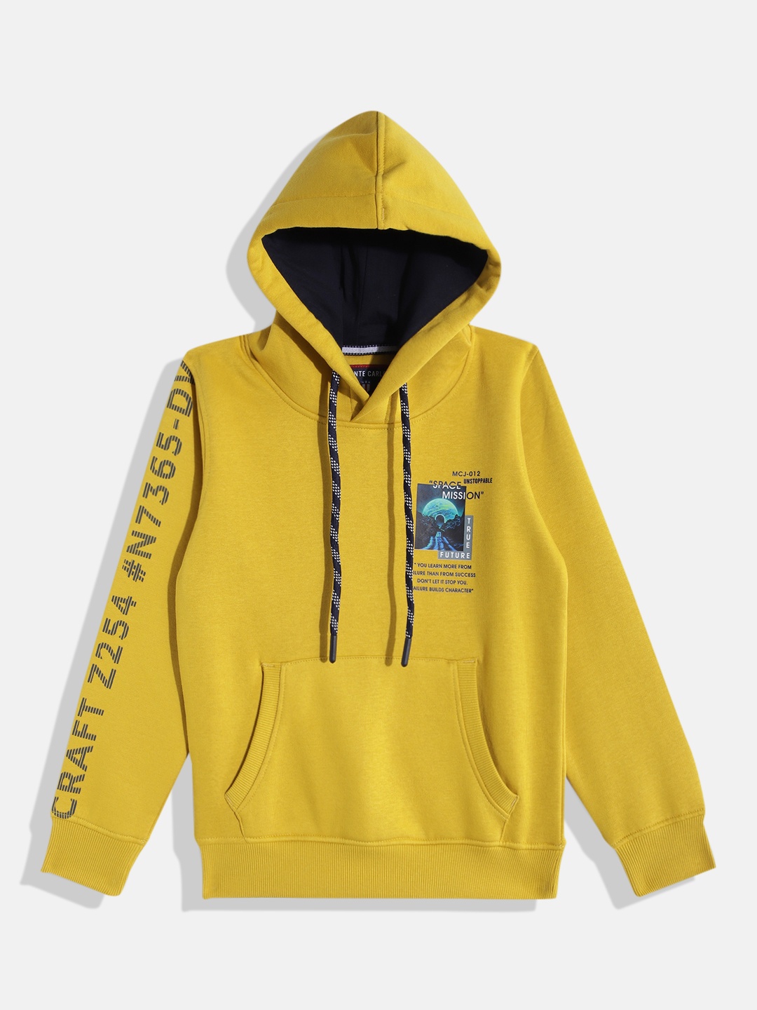 

Monte Carlo Boys Printed Detail Hooded Sweatshirt, Mustard