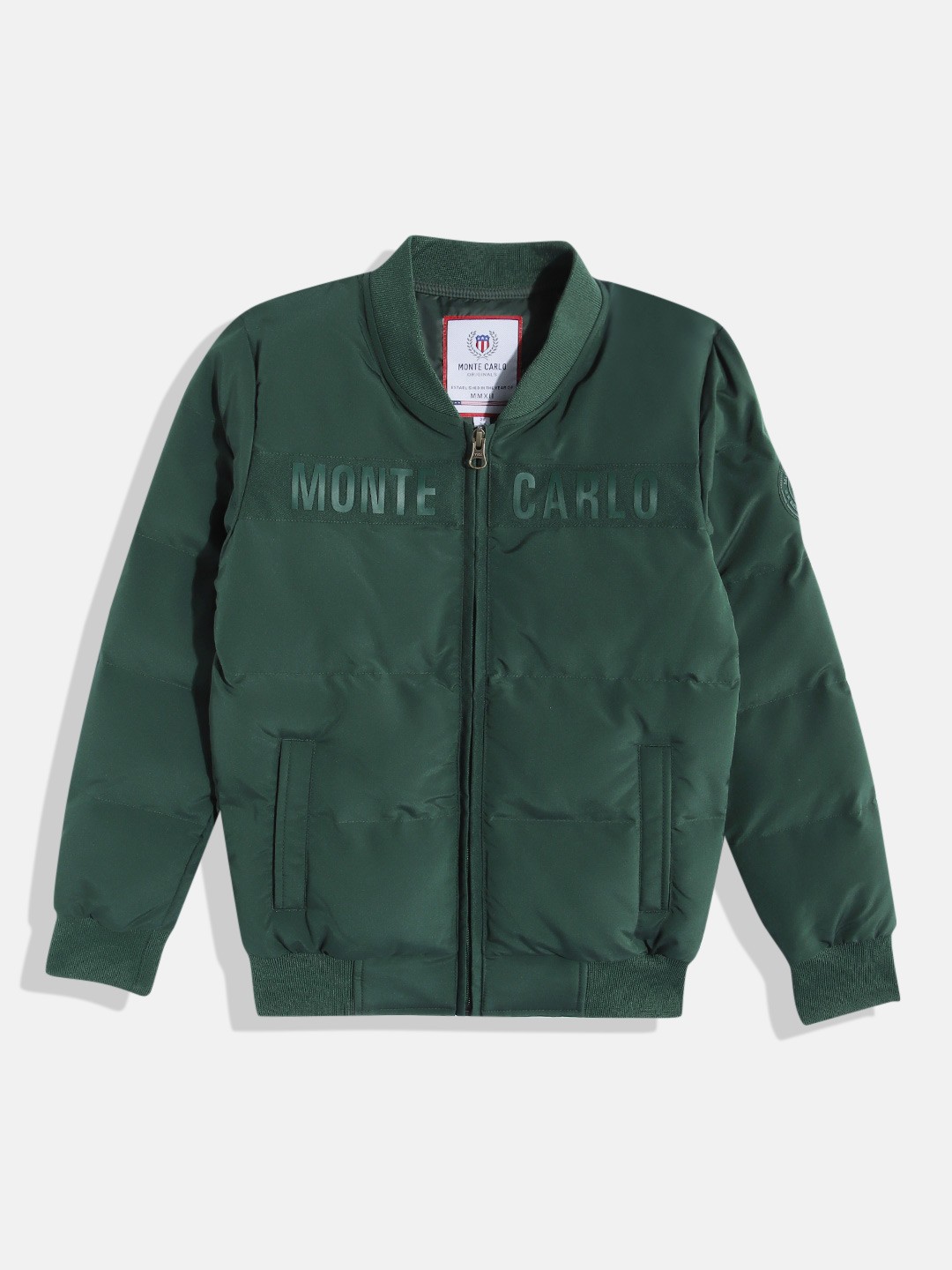 

Monte Carlo Boys Brand Logo Bomber Jacket, Green