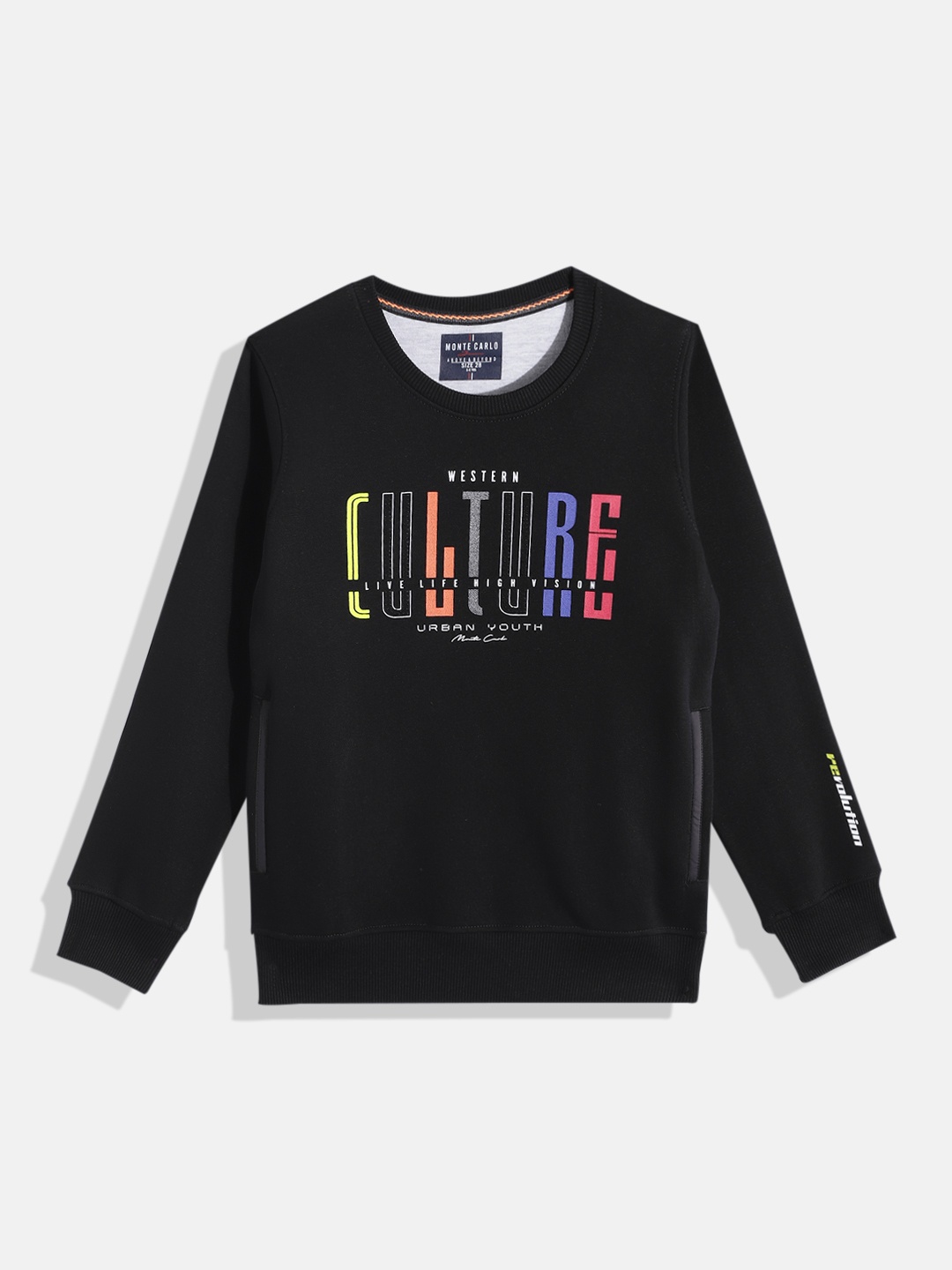 

Monte Carlo Boys Typography Printed Sweatshirt, Black
