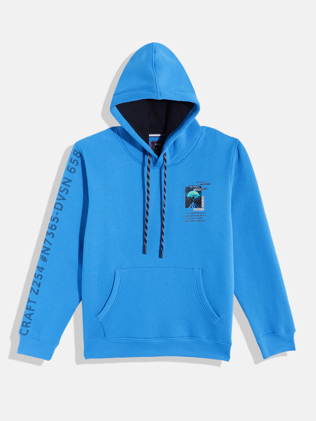 

Monte Carlo Teen Boys Graphic & Typography Printed Detail Hooded Sweatshirt, Blue